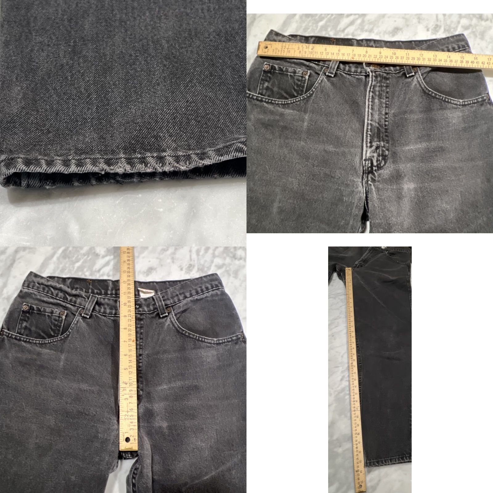 Levi's VINTAGE Levi’s 560 Black Jeans Men 32x34 Loose Fit Tapered Leg Faded Rockabilly 1990s Mens Size US 32 / EU 48 - 9 Thumbnail