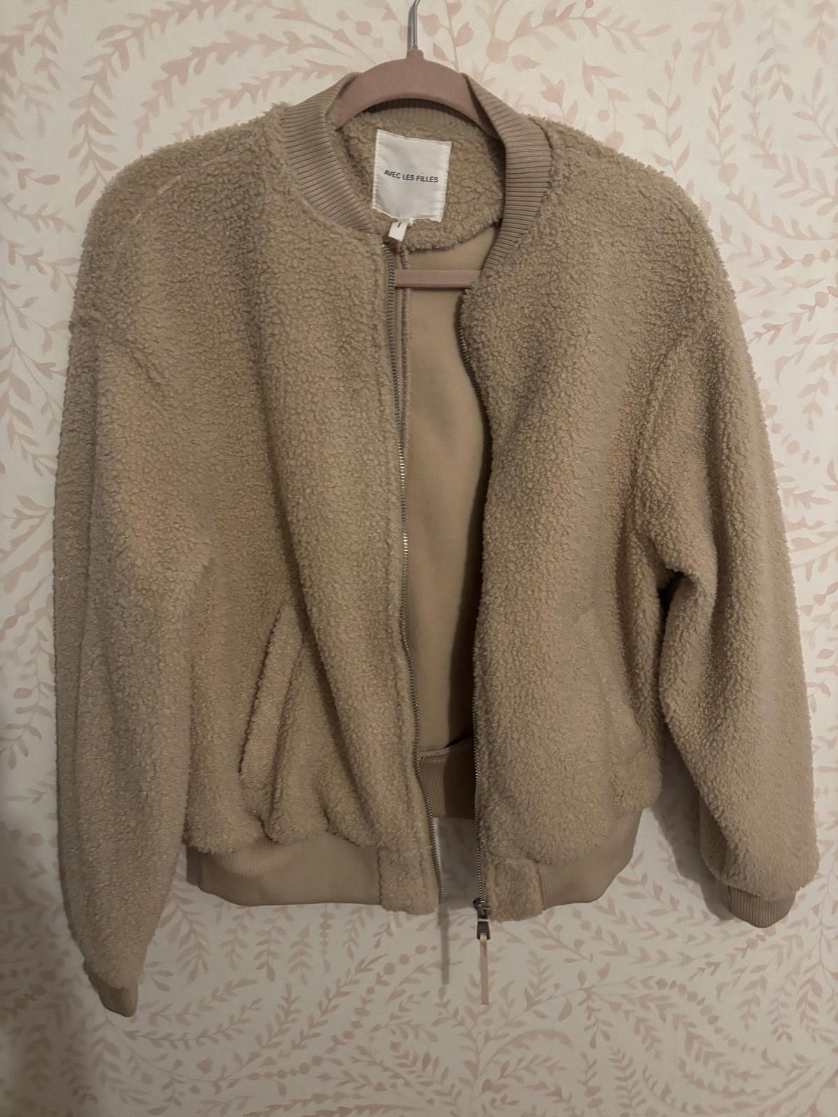 Designer Avec Les Filles Soft Sherpa Zip-Up Bomber Jacket X Size XS / US 0-2 / IT 36-38 - 7 Thumbnail