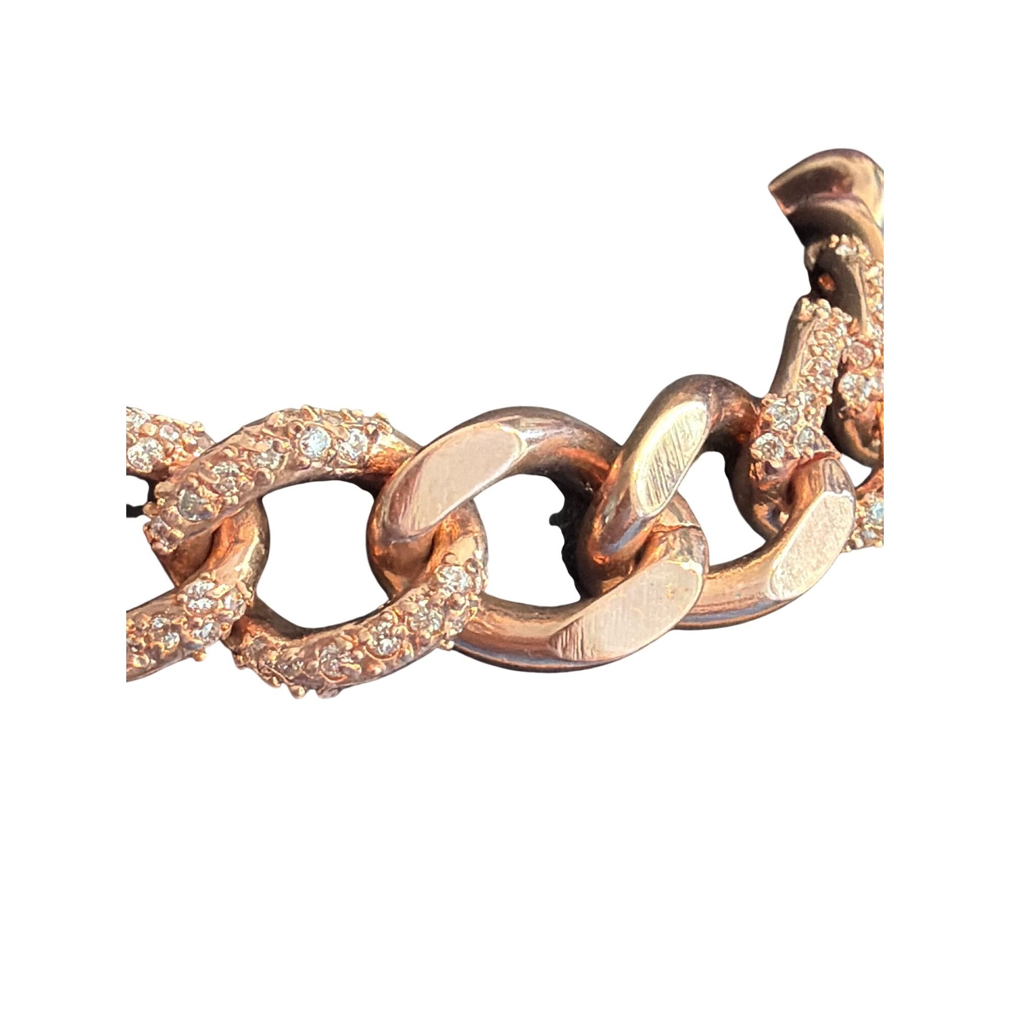 Kenneth Jay Lane KJL Kenneth Jay Lany Rose Gold Tone Crystal Pave Cuban Link Size ONE SIZE - 2 Thumbnail