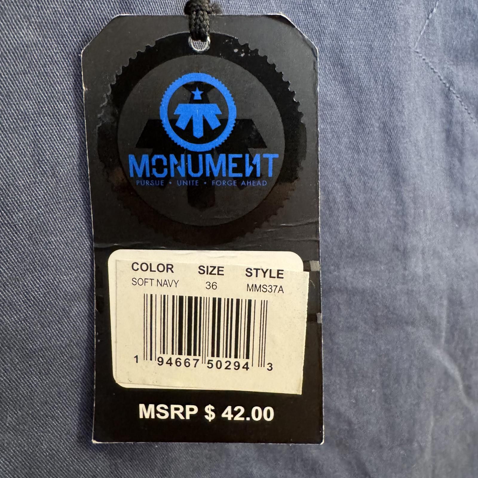 Designer NWT Monument Men's Shorts Size 36 Flat Front Chino Size US 36 / EU 52 - 6 Thumbnail