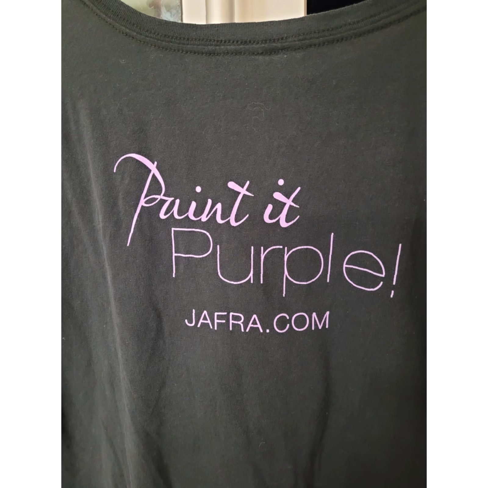 Vintage Womens JAFRA T Shirt Black V-Neck Short Sleeve Large Screened Graphic Print Casual Fashion 100% Cotton Womens, Ladies? Size L / US 10 / IT 46 - 4 Thumbnail