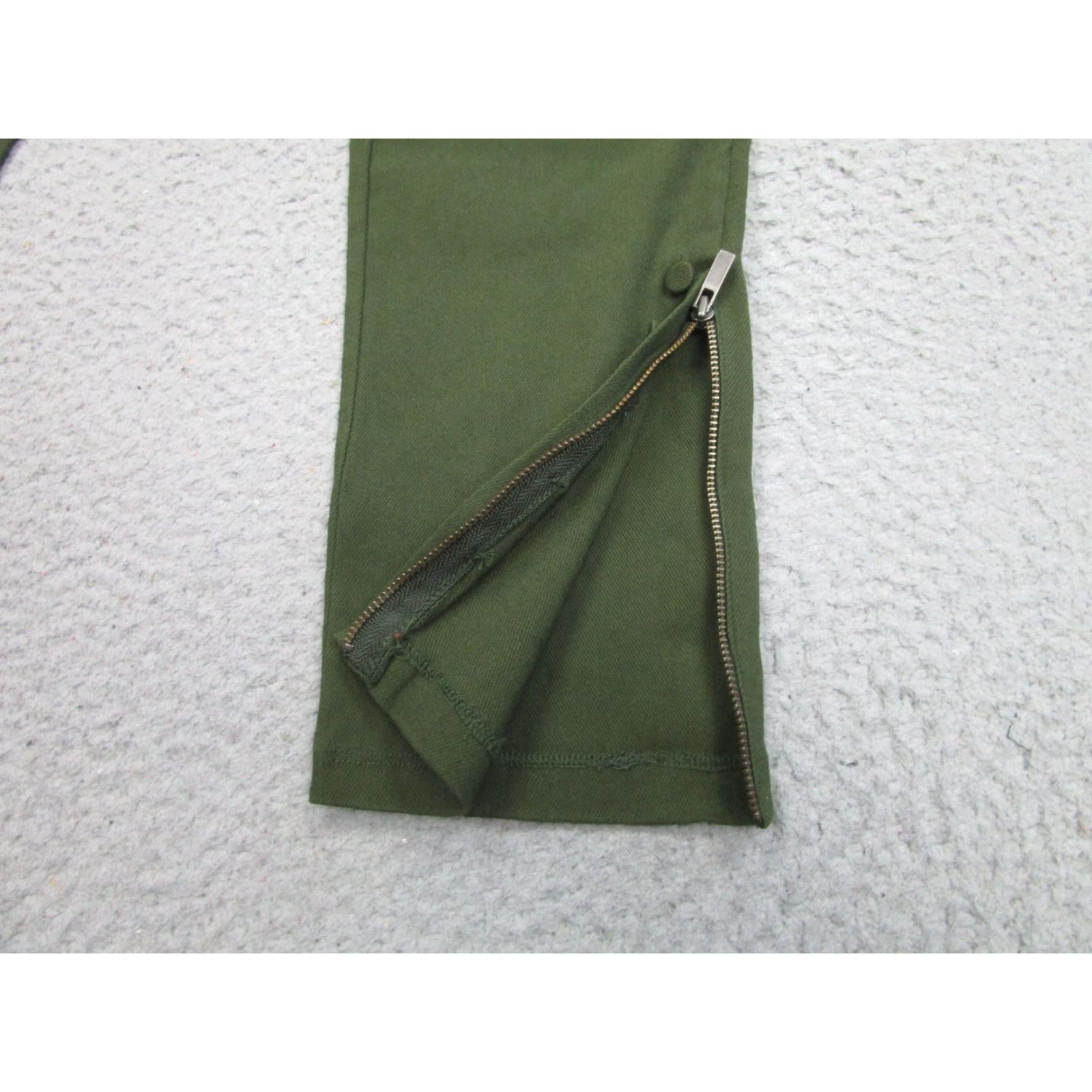 Vintage Tularosa Leggings Womens XL Green Ankle Pants Stretch Button Zip Side Hem - HEM, Elastic Waist, Solid Size 40" / US 18 - 3 Thumbnail