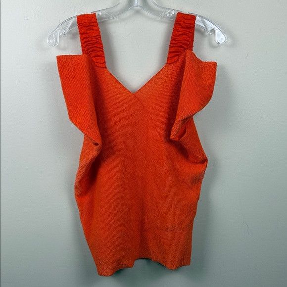 Victoria Beckham VICTORIA BECKHAM Off the shoulder stretch knit top in orange Size M / US 6-8 / IT 42-44 - 4 Thumbnail