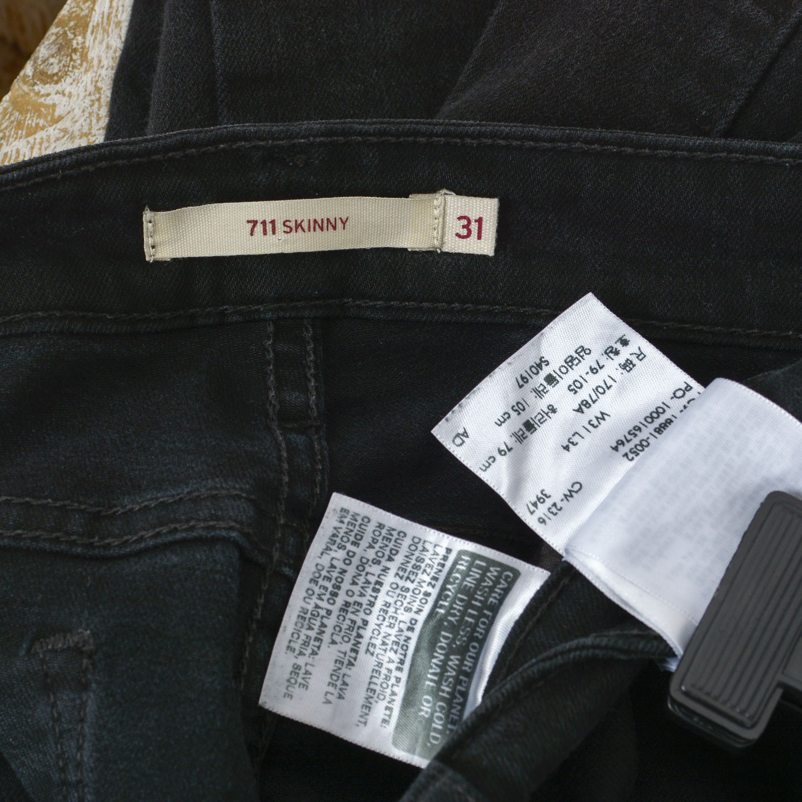 Levi's 711 Skinny W31 L34 Denim Jeans Slim Trousers Mid Rise Pants Size 31" - 7 Thumbnail