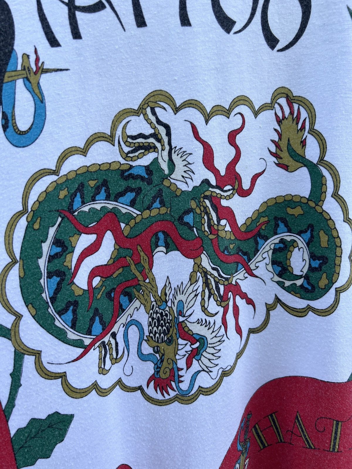 Vintage 90s Vintage Single Stitch Tattoo AOP Art Like Audigier Tee Size US XL / EU 56 / 4 - 3 Thumbnail