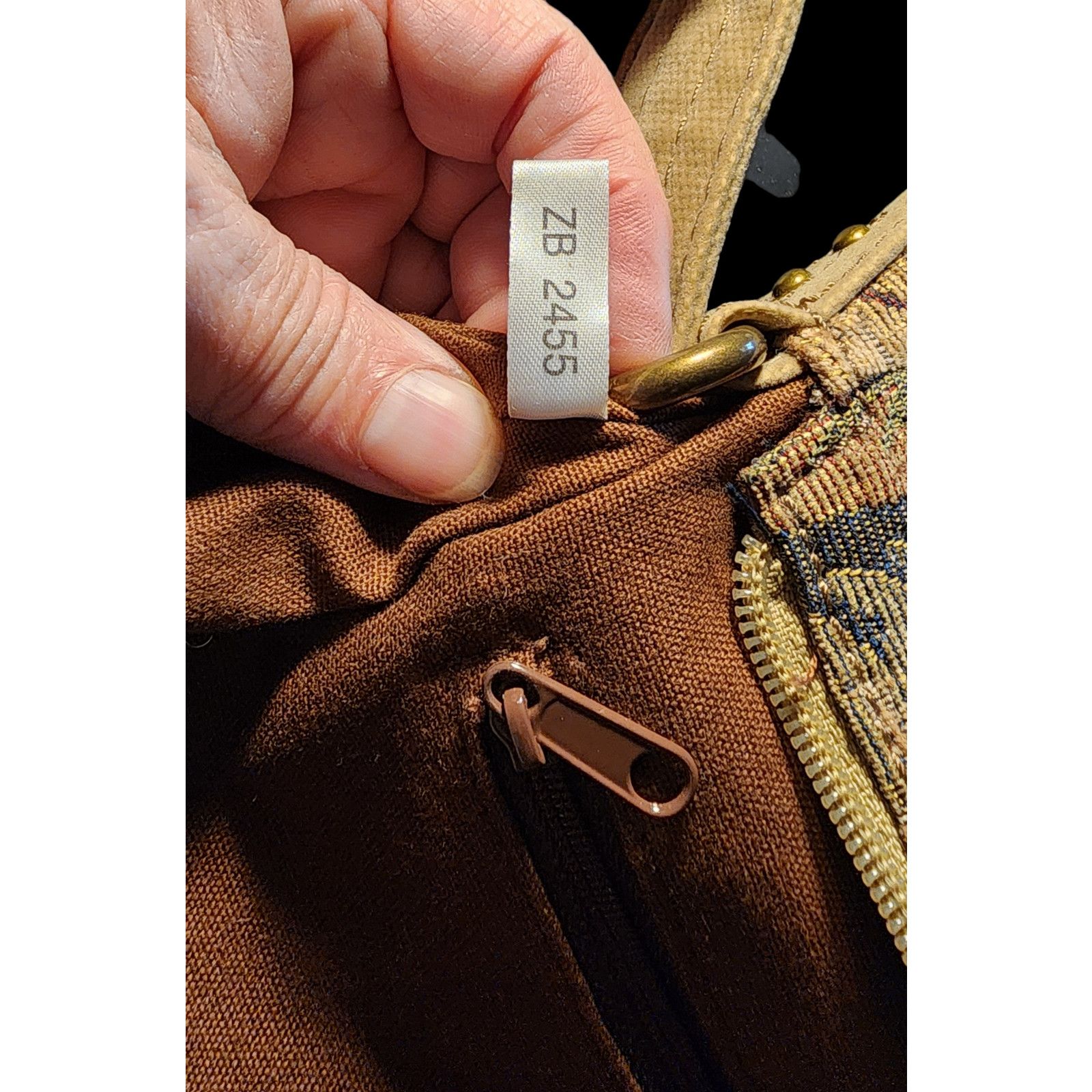 Fossil Fossil key lock tapestry carpet purse crossbody leather trim Size ONE SIZE - 5 Thumbnail
