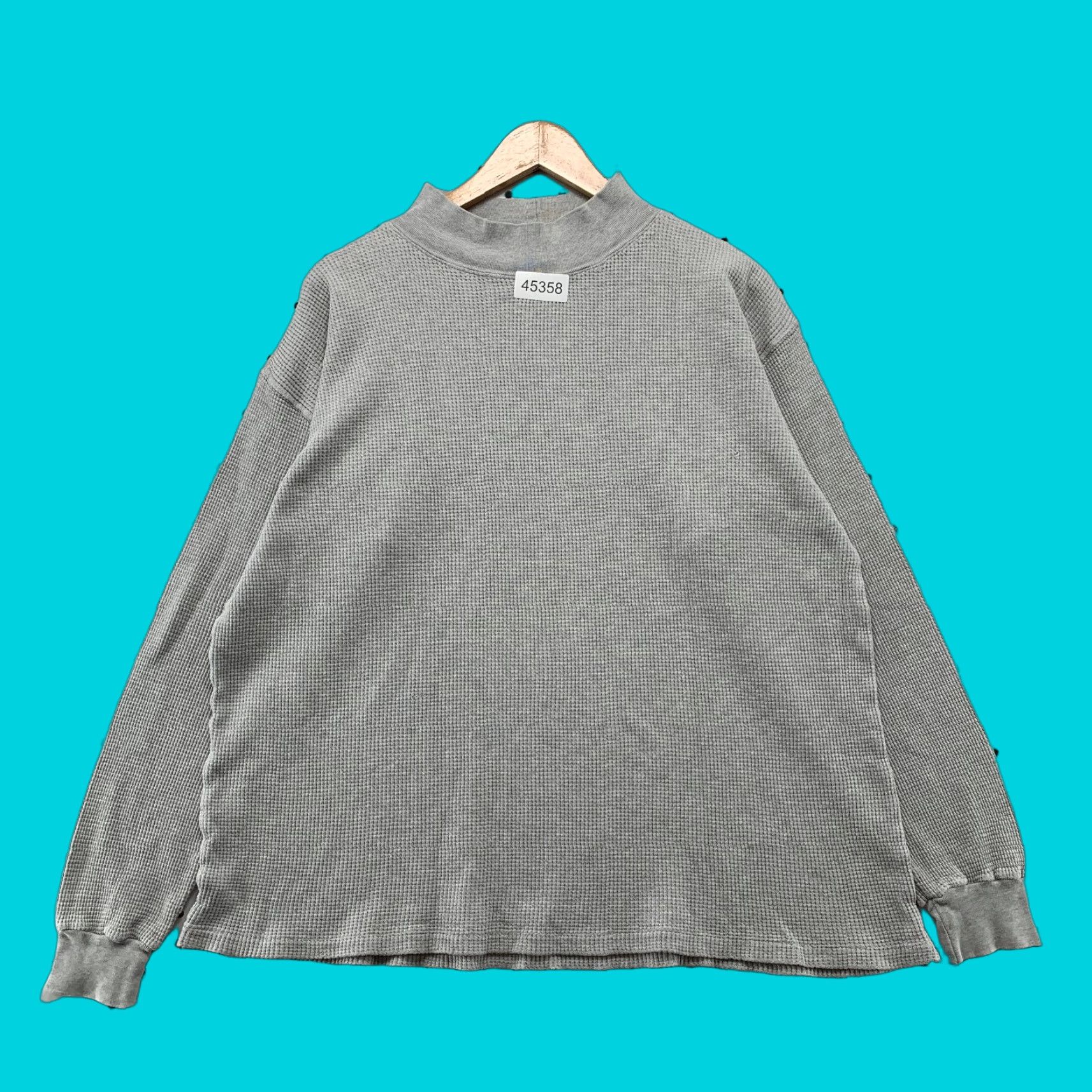 Lands' End VINTAGE Lands' End Thermal Shirt Mens XL Gray Waffle Knit 90s 80s Long Sleeve USA Size US XL / EU 56 / 4 - 1 Thumbnail