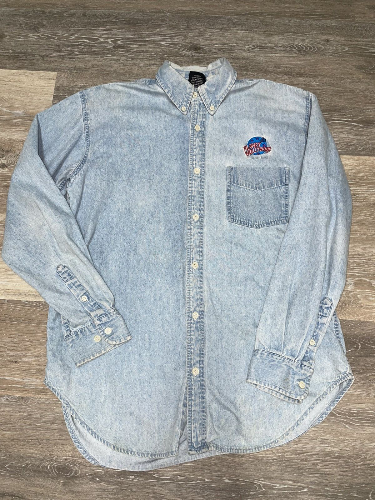 Vintage 1991 Denim Button Down Planet Hollywood Size US L / EU 52-54 / 3 - 1 Thumbnail