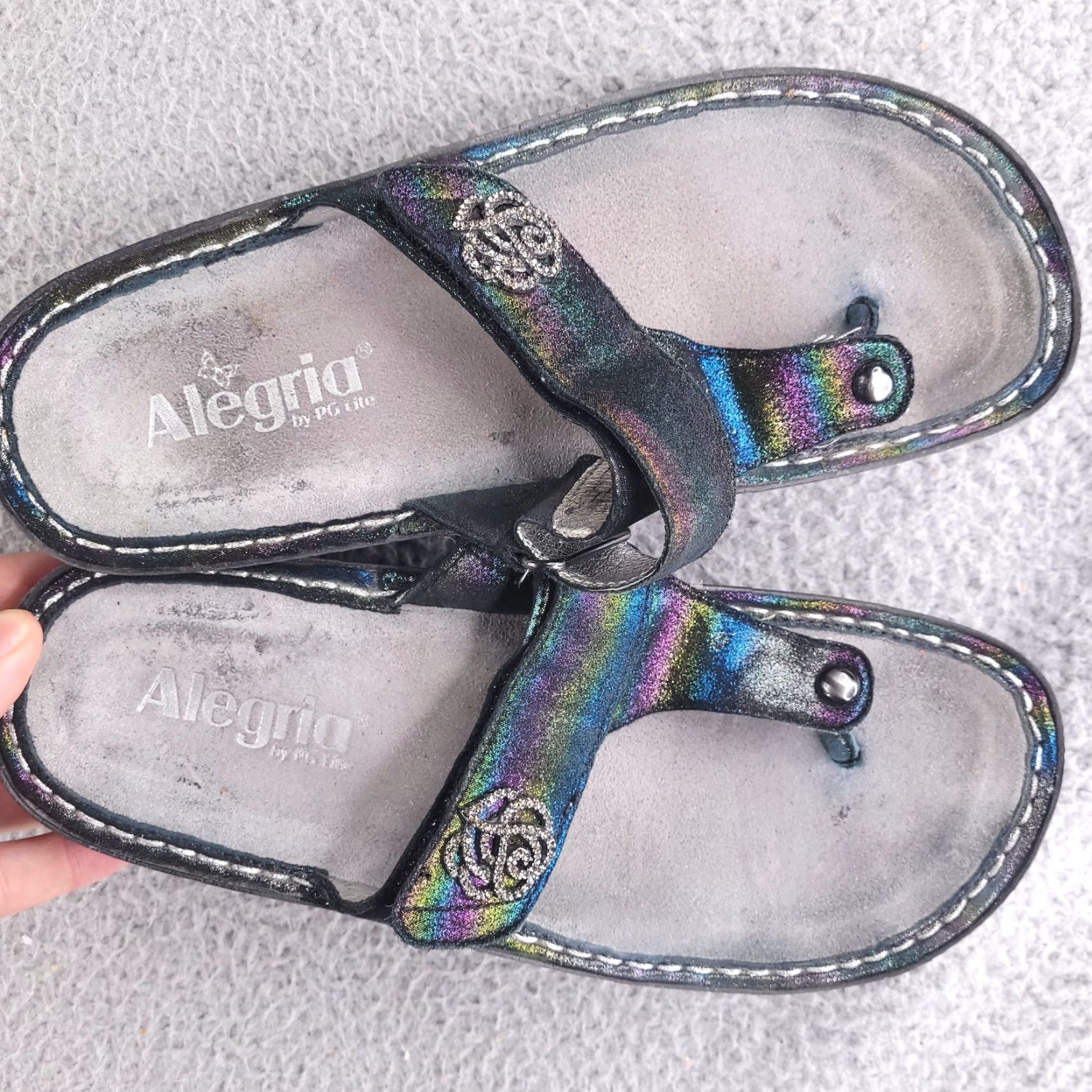 Vintage Alegria Sandal Women Thong Flip Flop Carina Rainbow Leather 7.5 Casual Party/Cocktail Travel Comfort Size US 8 / IT 38 - 3 Thumbnail