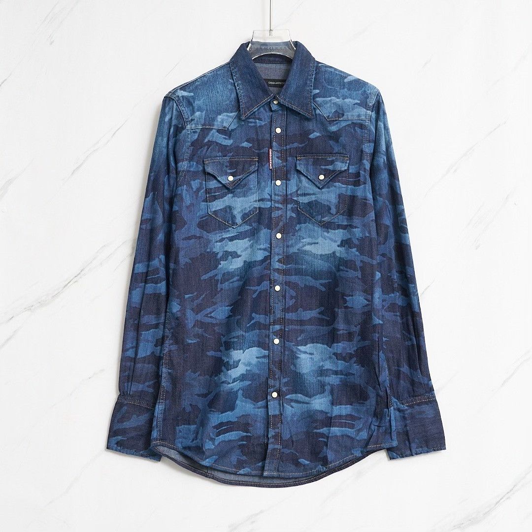 Dsquared2 Dsquared2 Men's Camo Denim Shirt Size US S / EU 44-46 / 1 - 1 Thumbnail