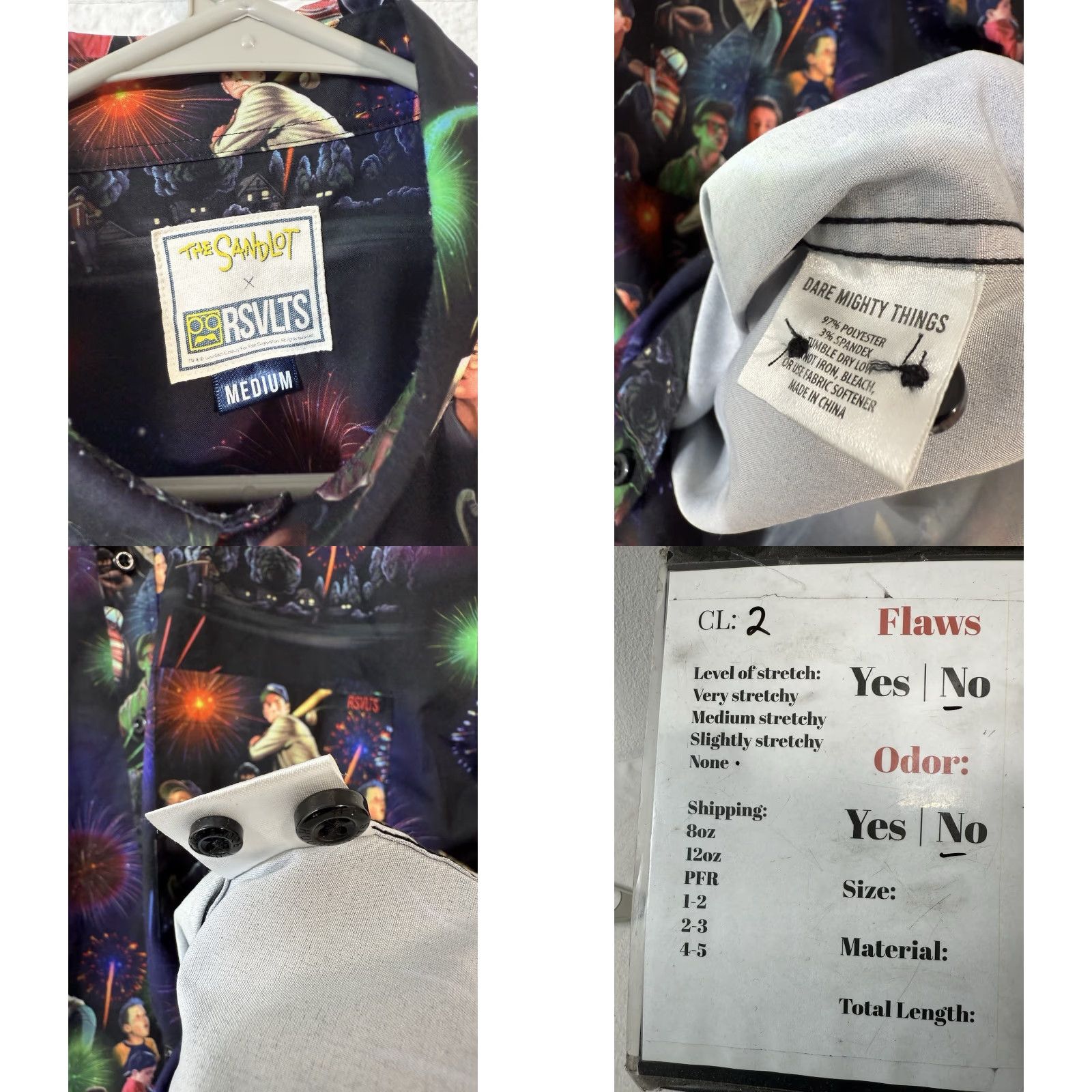 Vintage RSVLTS The Sandlot Shirt Mens M Nightgame Fireworks Button Up Short Sleeve Size US M / EU 48-50 / 2 - 8 Thumbnail
