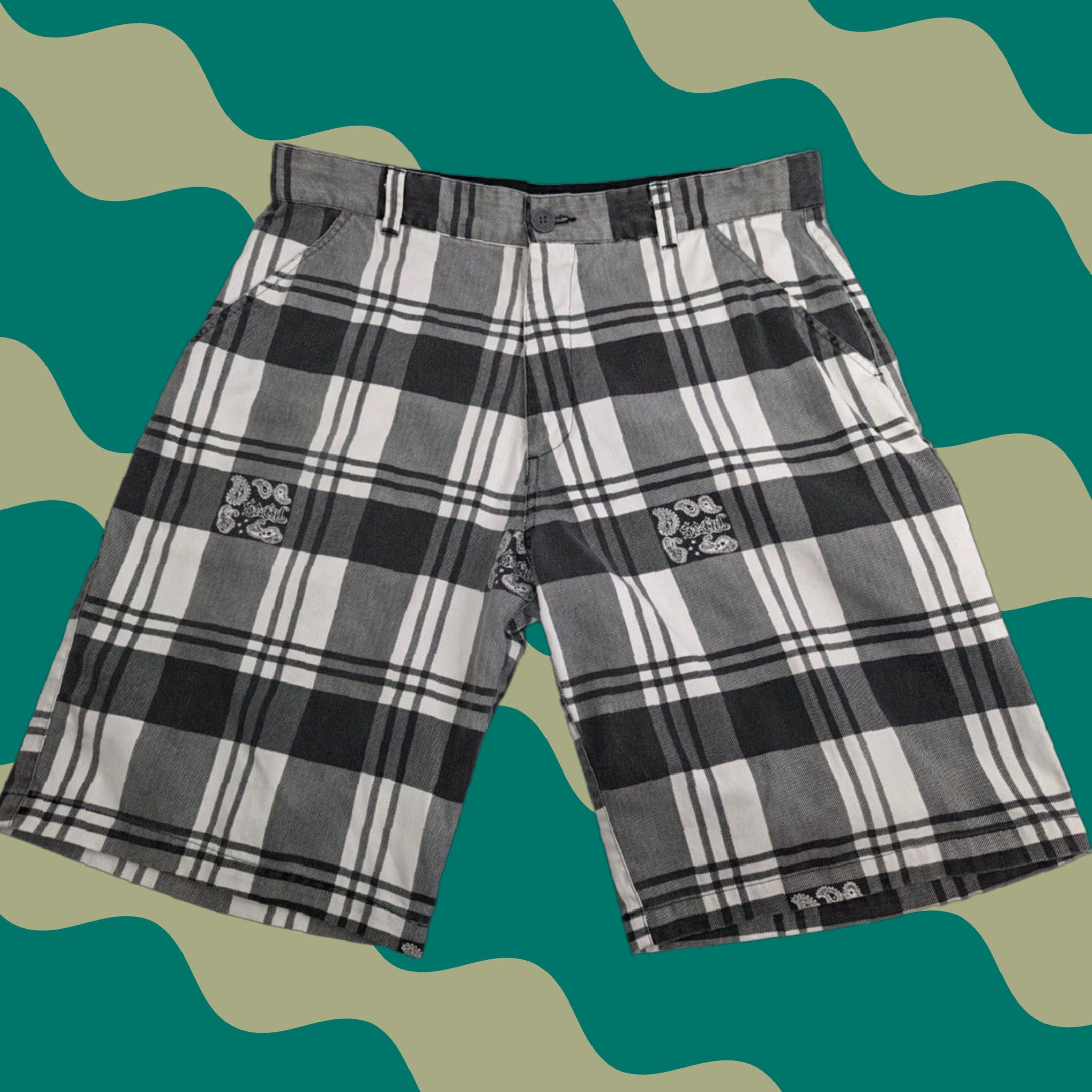No Fear No Fear Mens No Fear SoCal Shorts Plaid Cotton Polyester Black 36 Knit, Regular, Flat Front | 90s 2000s Skater Grunge Y2K Casual Mens Size US 36 / EU 52 - 1 Thumbnail