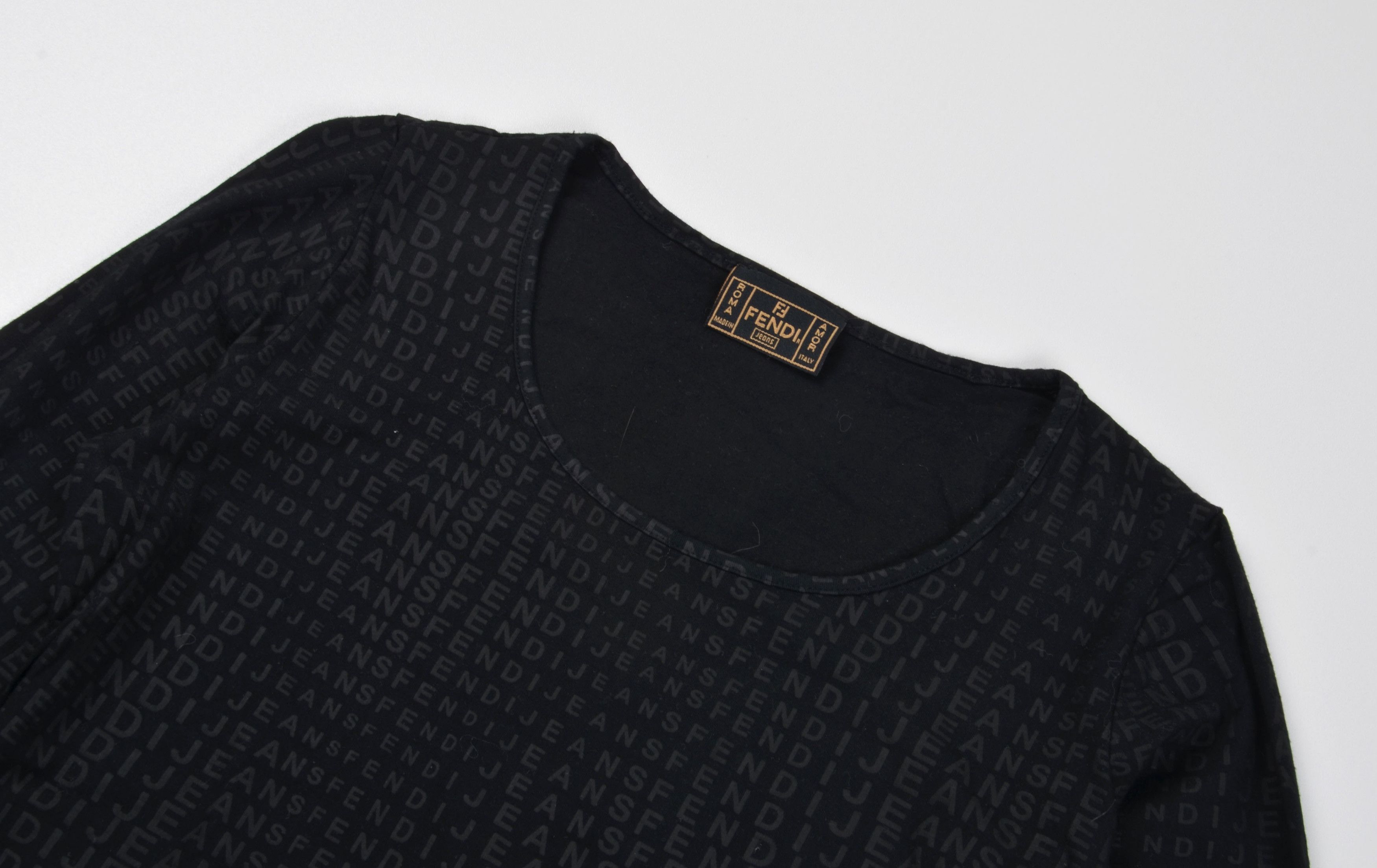Fendi Vintage Fendi Roma Black Longsleeve Logo Print Top Size M / US 6-8 / IT 42-44 - 2 Thumbnail