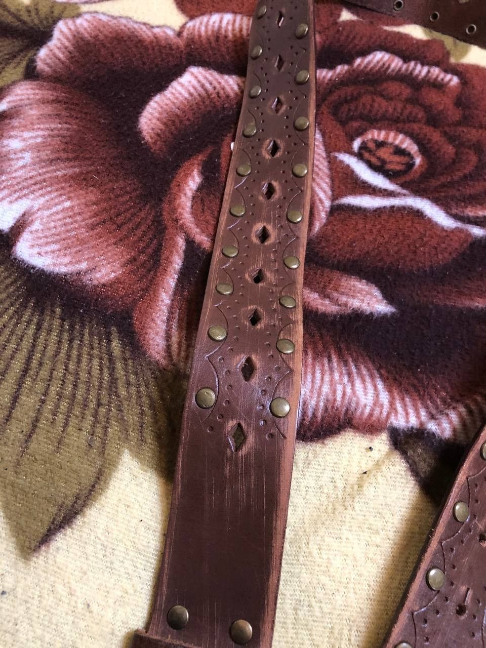 Vintage Vintage Brown Genuine Leather Floral Buckle Size ONE SIZE - 4 Thumbnail