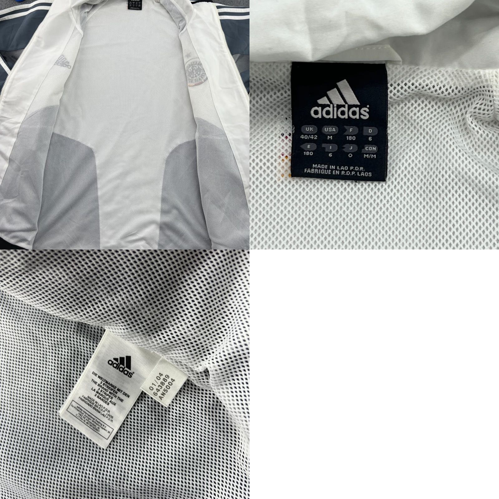 Adidas adidas Germany 2004 2005 Track Football Jacket Medium Full Zip White Gray Mens Shirt Sports Track Jacket Size US M / EU 48-50 / 2 - 9 Thumbnail