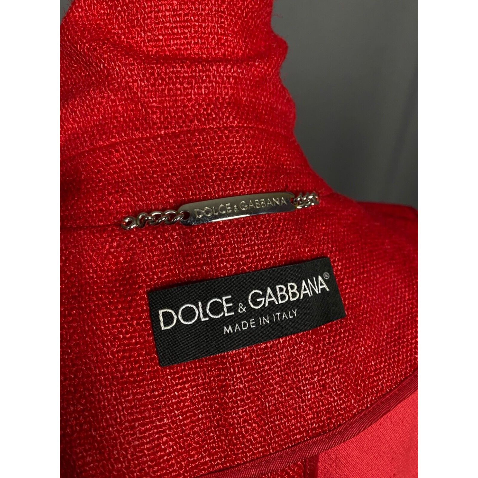Dolce & Gabbana MINT! Dolce&Gabbana Silk Linen Red Double Breasted Short Pea Size M / US 6-8 / IT 42-44 - 9 Thumbnail