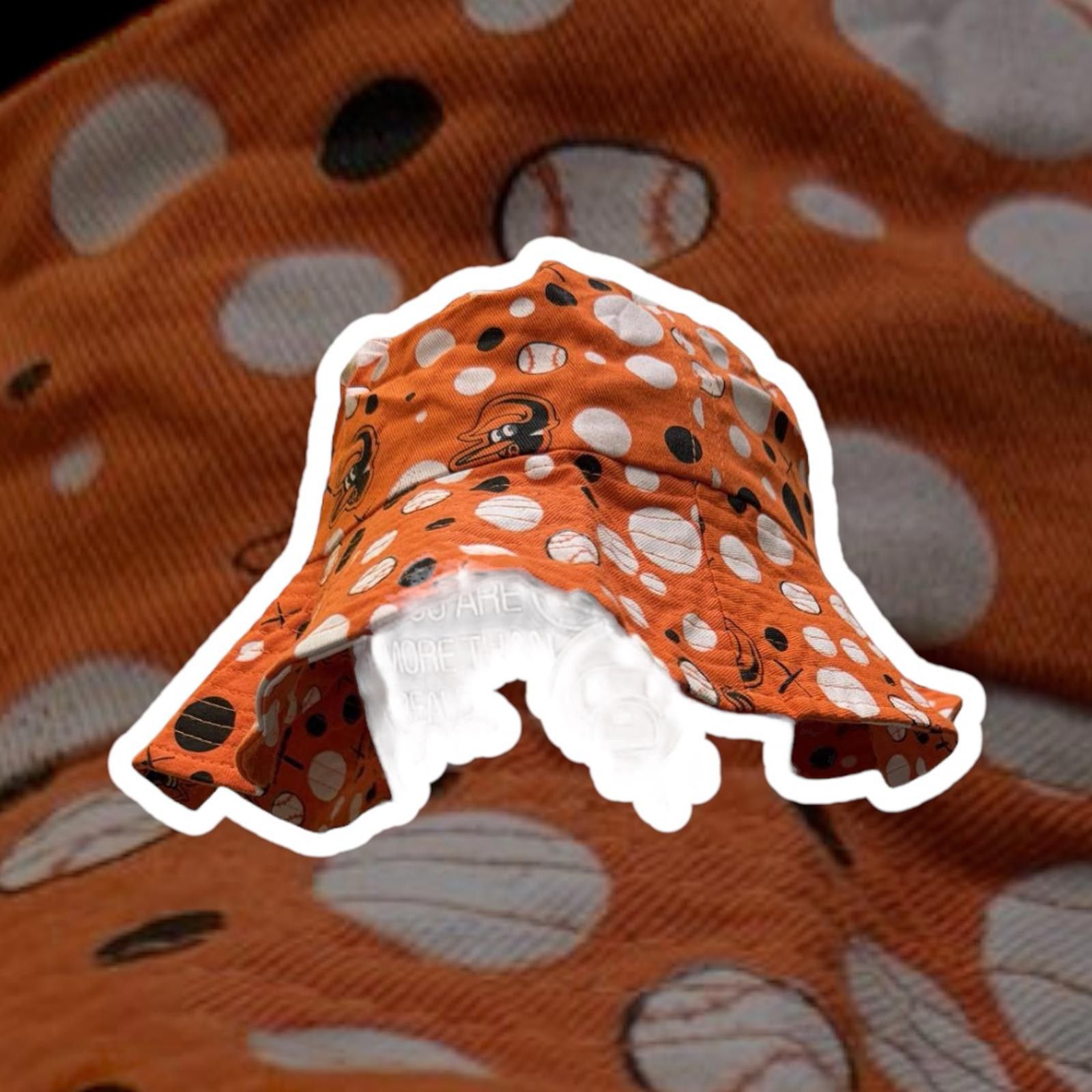 Designer Miller Lite Orange Patterned Bucket Hat with Sports Motif Size ONE SIZE - 1 Thumbnail