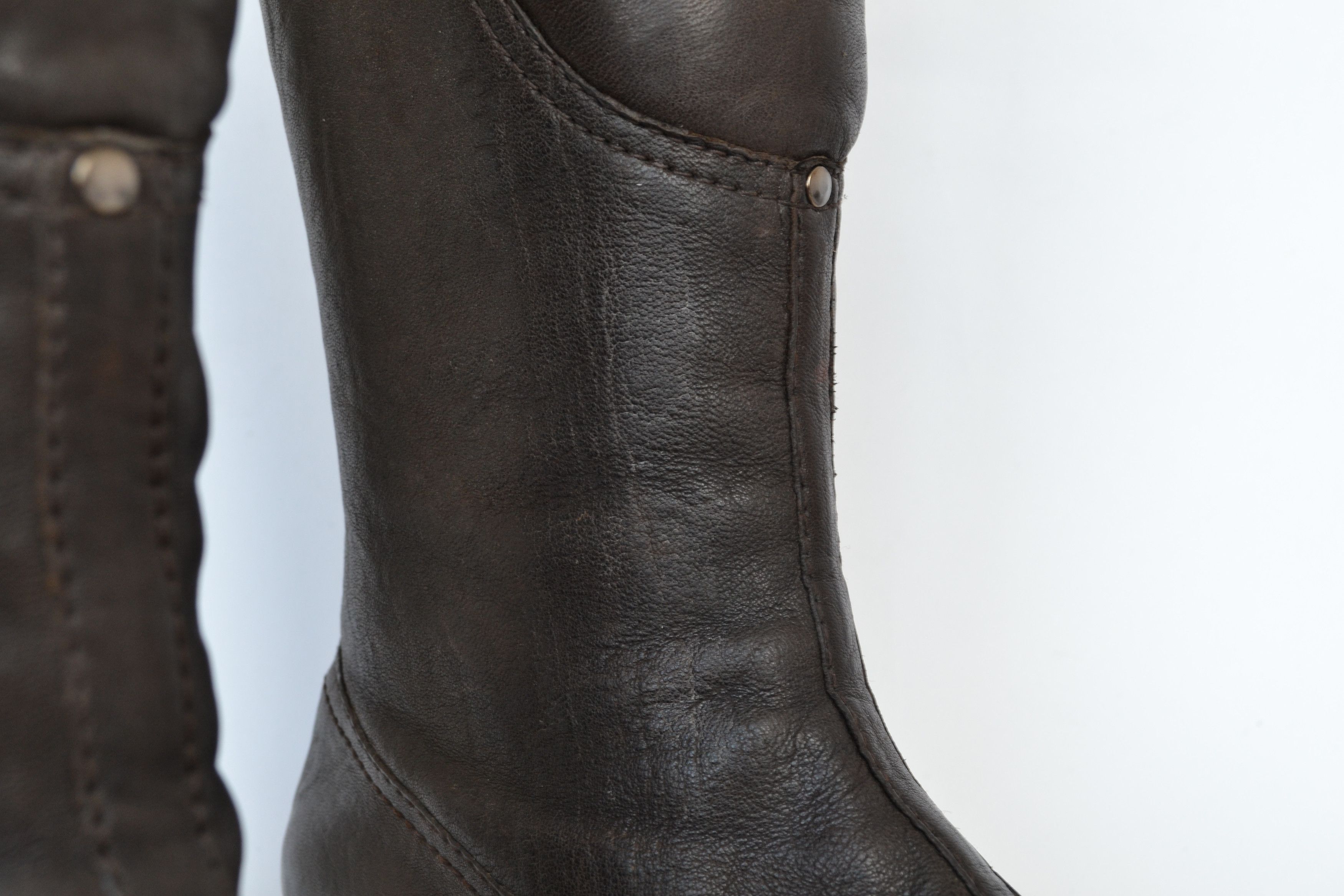 Miu Miu MIU MIU Boots Biker Brown Astro Leather 1999 PRADA Vintag Size US 8.5 / IT 38.5 - 7 Thumbnail