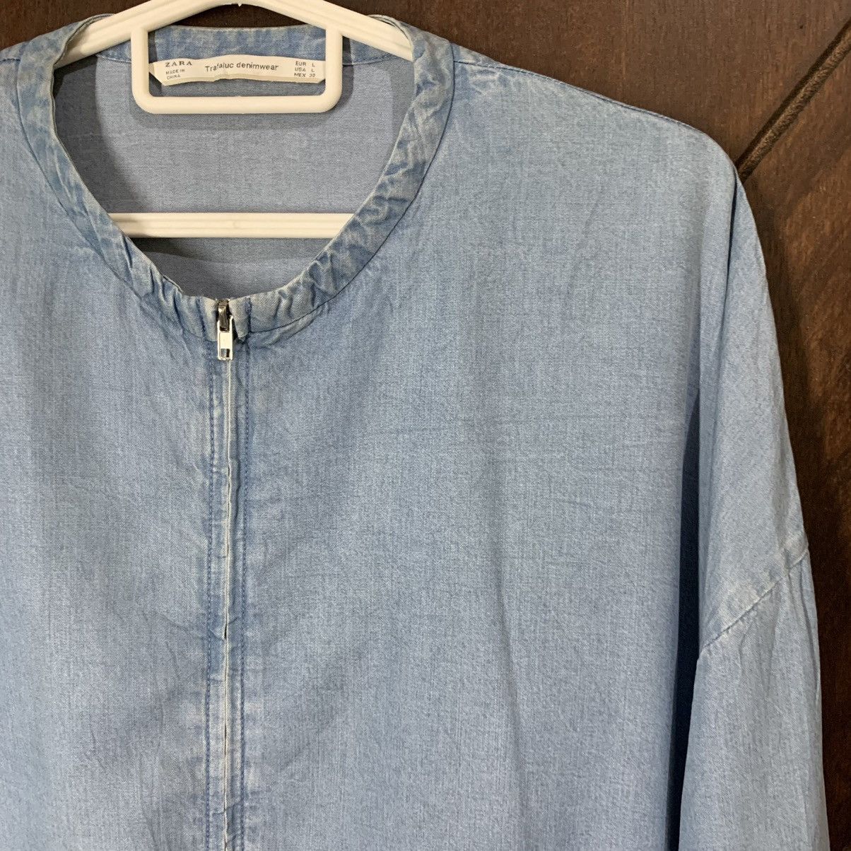 Zara Zara Full Zip Denim Jacket Size L / US 10 / IT 46 - 4 Thumbnail