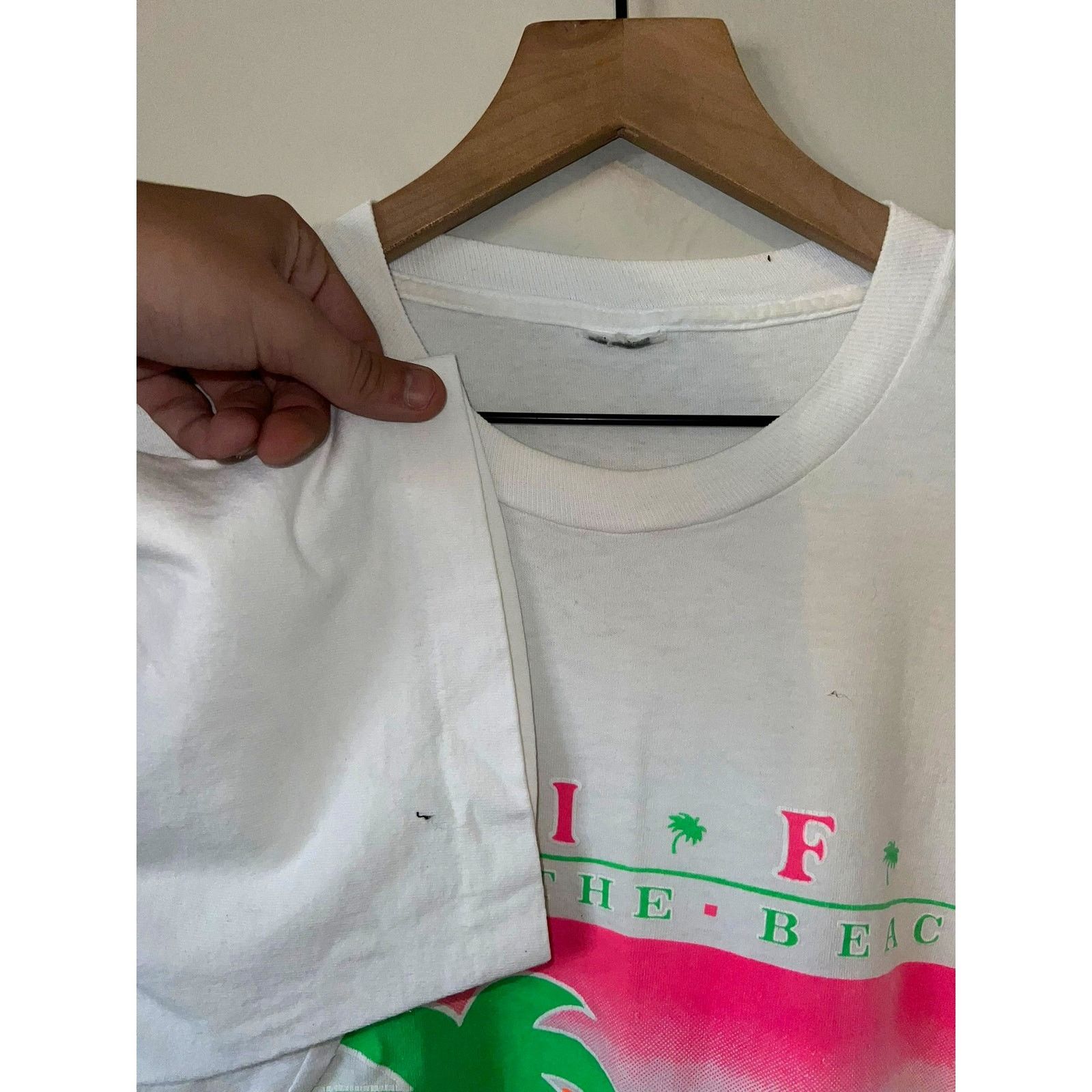 Fruit Of The Loom Vintage California Tropical Graphic White Extra Large Shirt Size US XL / EU 56 / 4 - 7 Thumbnail