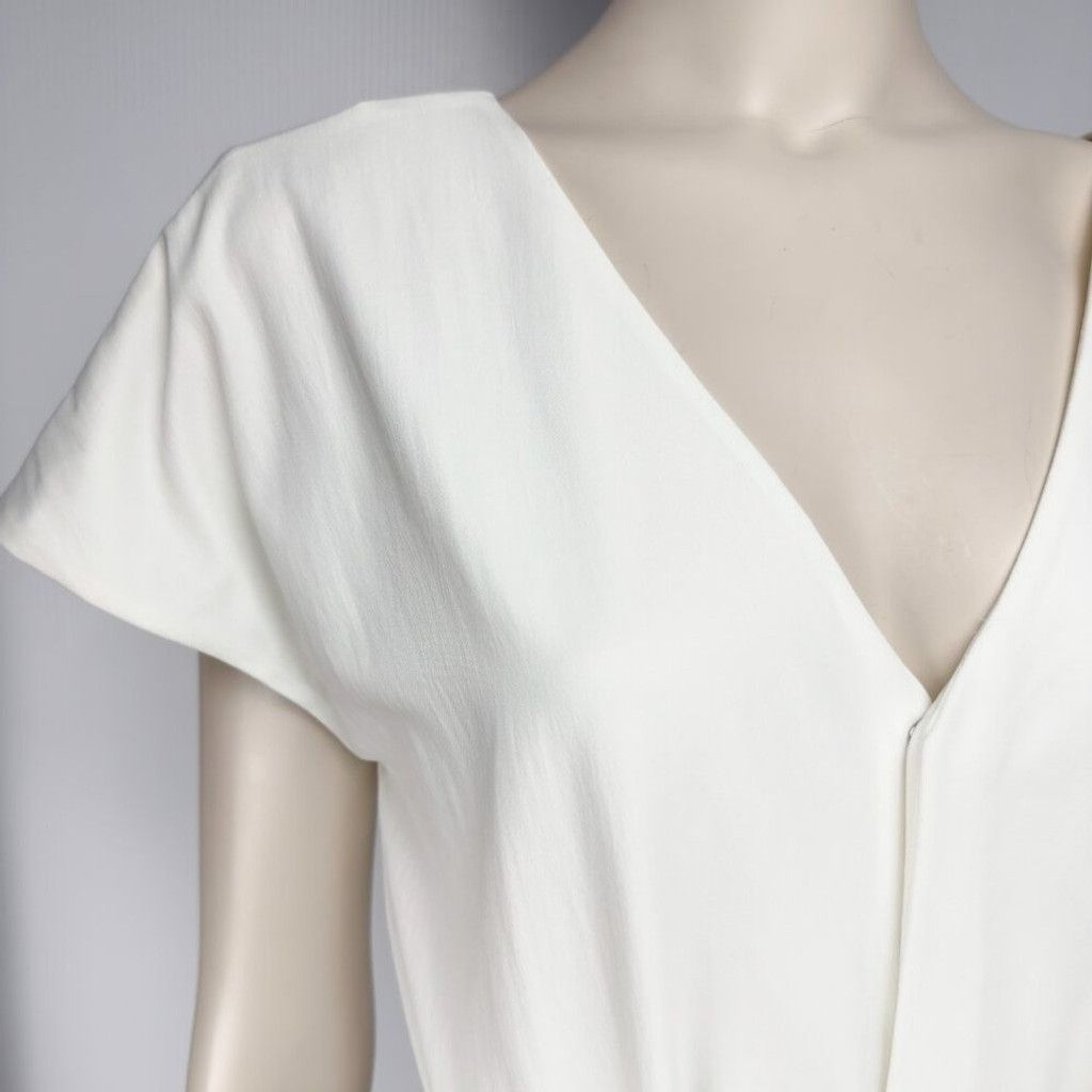 ADAM ET ROPE ADAY Minimalist Multiway White Maxi Dress with Black Belt S Size S / US 4 / IT 40 - 12 Thumbnail