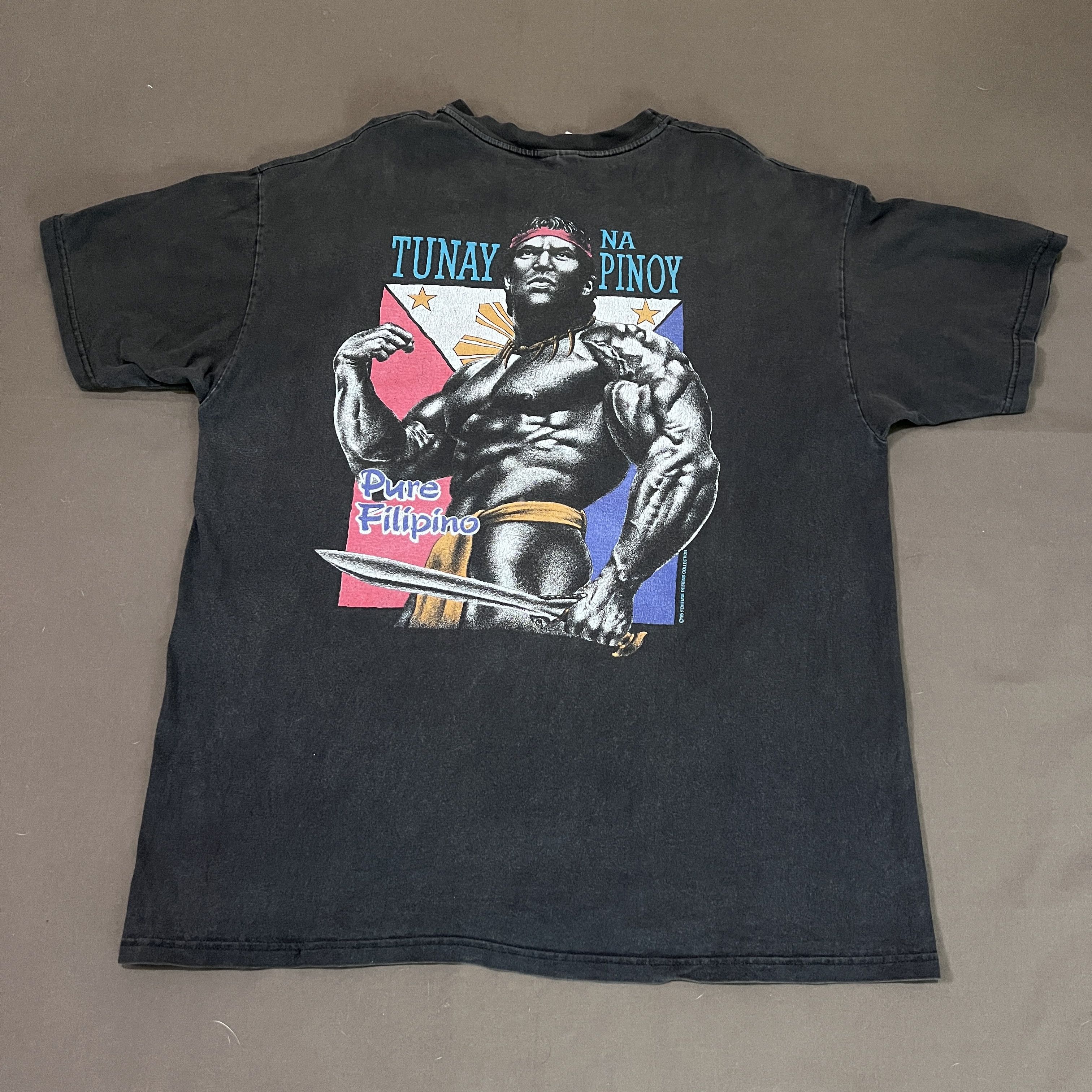 Vintage Vintage 90s Filipino Strength Gym Fitness Tee XL Faded Size US XL / EU 56 / 4 - 4 Thumbnail