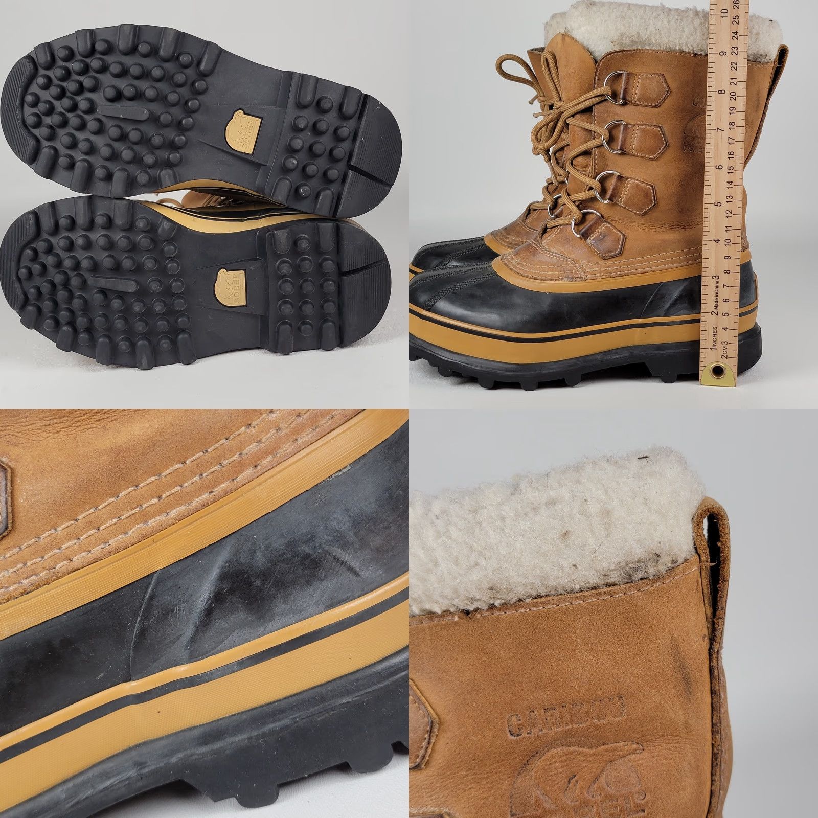 SOREL Sorel Caribou Boot Womens Size 7 NL1005-280 Waterproof Insulated Leather Brown Wool Lining Rubber Sole Shoes Size US 7 / IT 37 - 8 Thumbnail