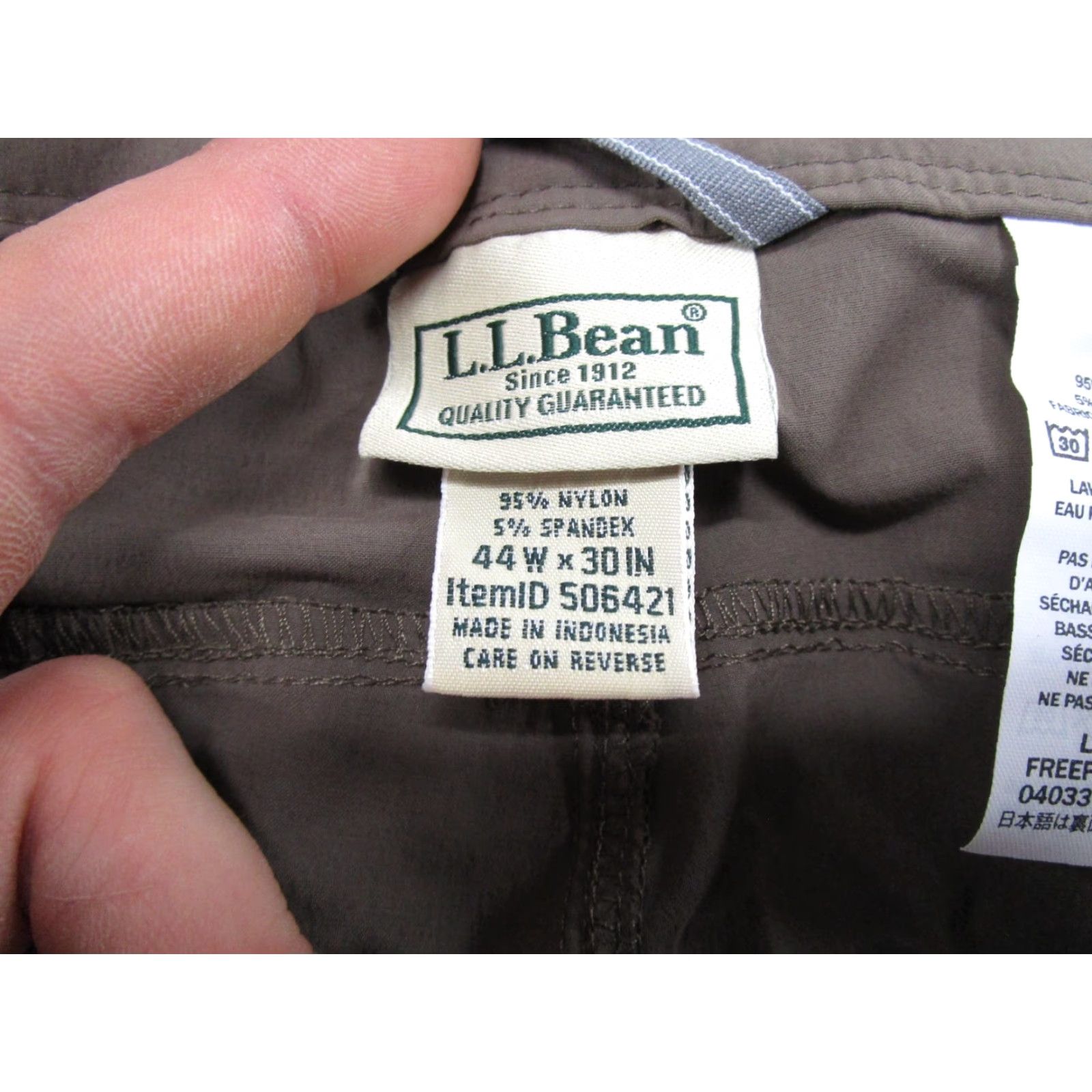 Vintage L.L. Bean Cresta 506421 Brown Cargo Stretch Water Resistant Hiking Pants 44x30 Mens Size US 44 / EU 60 - 4 Thumbnail