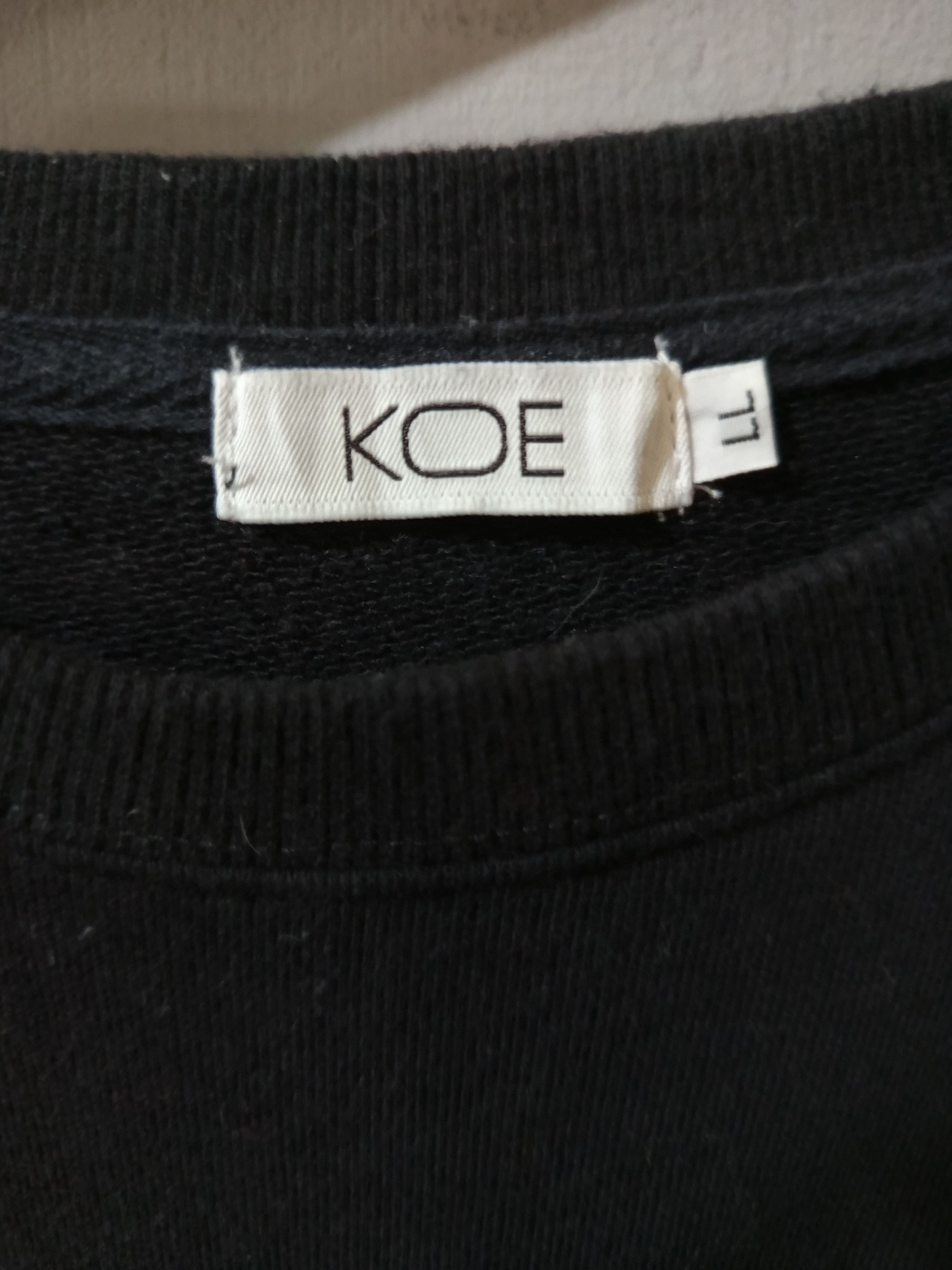 Japanese Brand KOE Black Velvet Panel Crewneck Sweatshirt Mid 2010s Japan Size US L / EU 52-54 / 3 - 8 Thumbnail