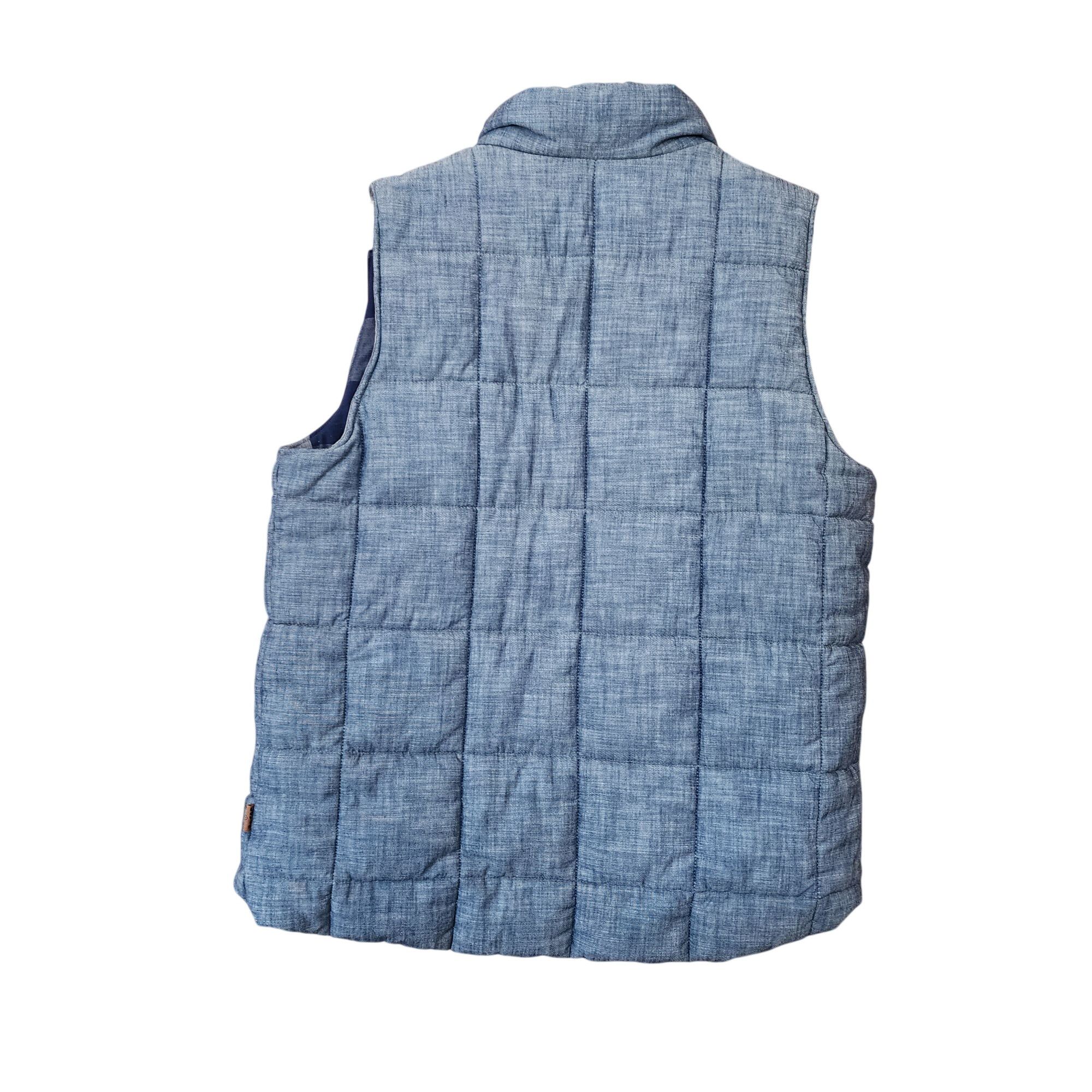 Levi's Levis Womens XS Quilted Blue Denim Vest Buffalo Plaid Lining Size XS / US 0-2 / IT 36-38 - 2 Thumbnail