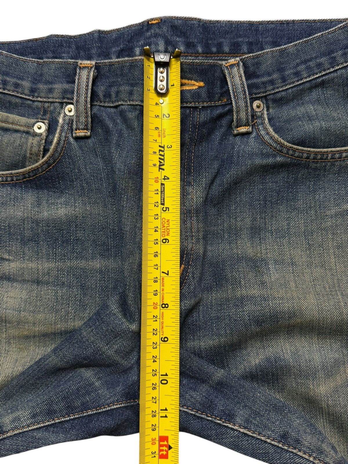 Edwin Vintage 90s Japan Edwin Blue Mud Wash Whiskers Distress Size US 32 / EU 48 - 12 Thumbnail
