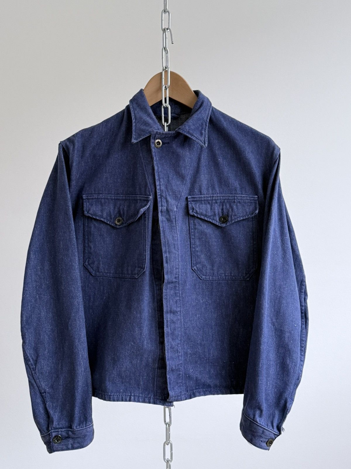 Le Laboureur Vintage 60s French Workwear Denim Sanfor Chore Jacket Size US M / EU 48-50 / 2 - 3 Thumbnail