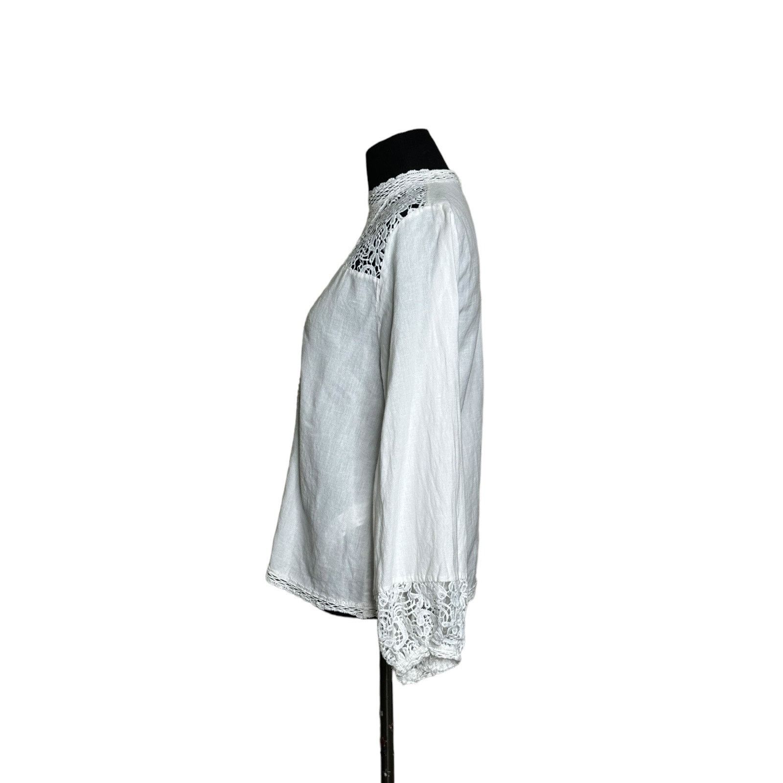 Zara Zara white eyelet long sleeves blouse size Small Size S / US 4 / IT 40 - 8 Thumbnail
