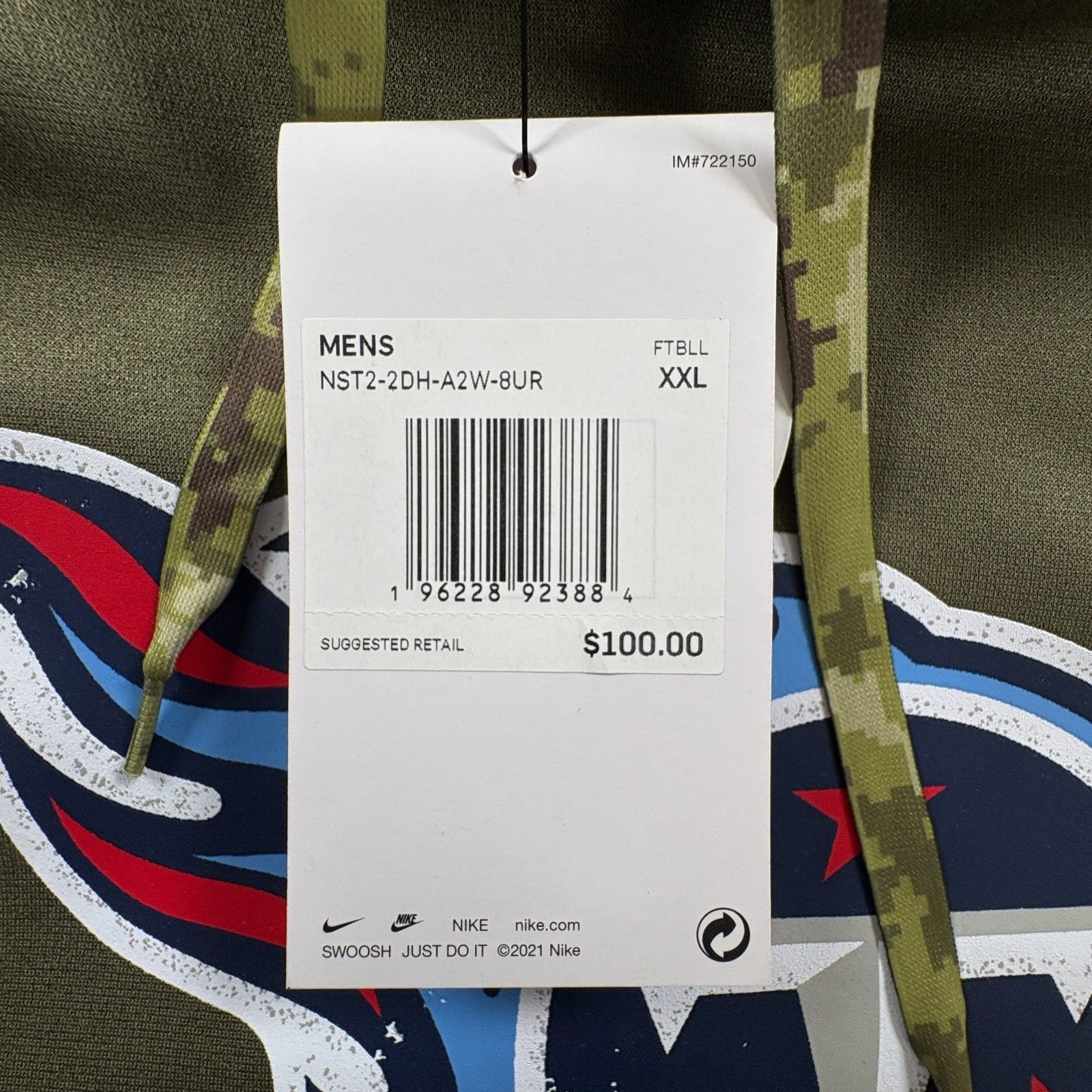 Nike Nike Tennessee Titans Salute To Service Hoodie Mens XXL Camo Size US XXL / EU 58 / 5 - 13 Thumbnail