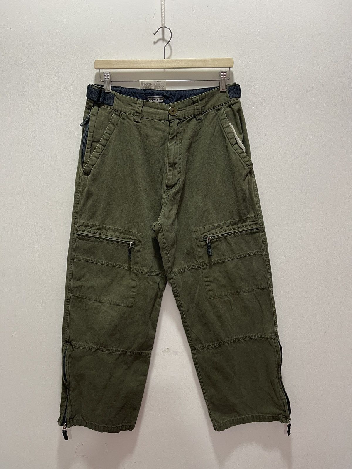 image of Vintage Japanese Design Multipocket Baggy Style Carpenter Zipper Leg in Brown, Men's (Size 31)