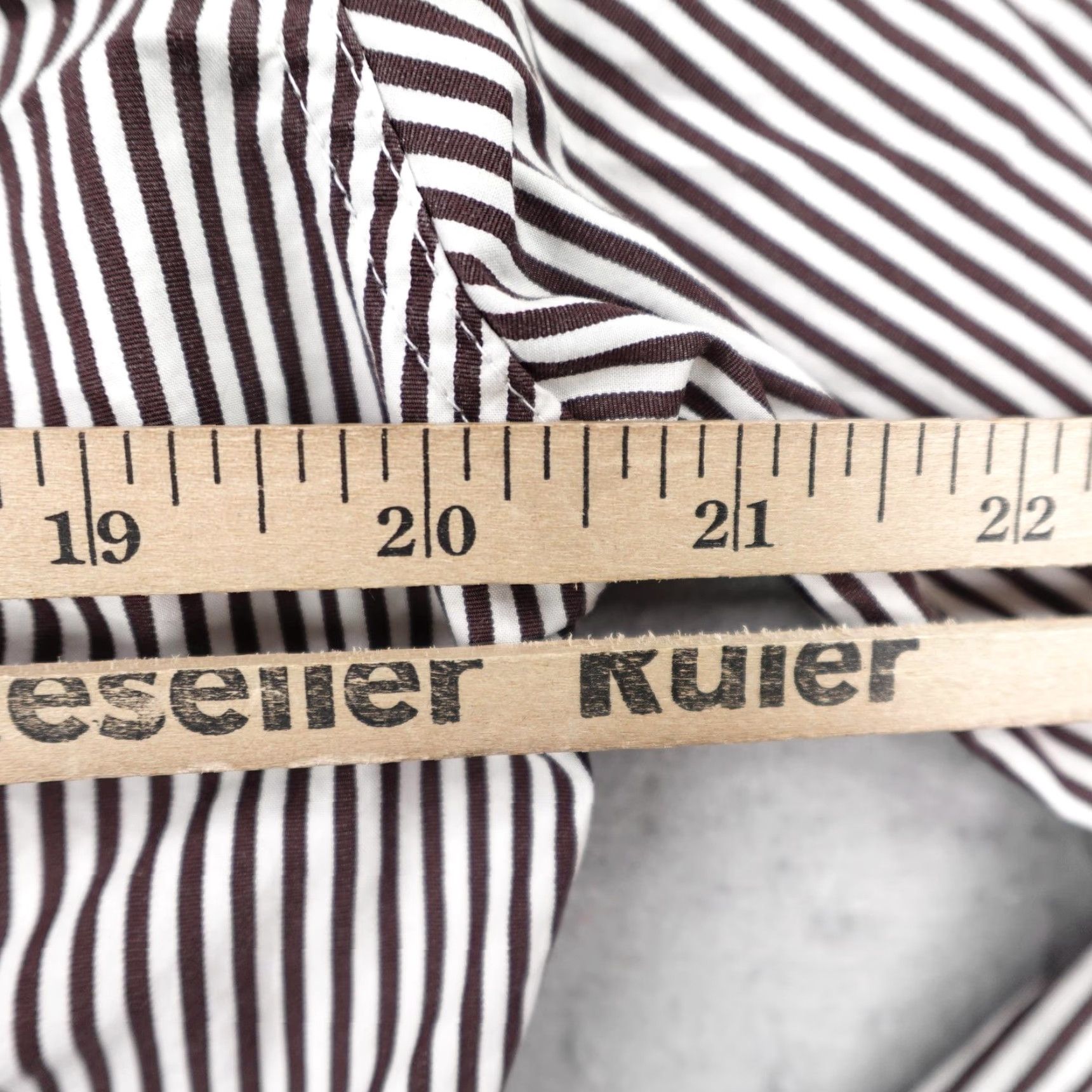 Frank & Eileen Frank & Eileen Shirt Mens Medium Brown White Stripes Paul Button Up Long Sleeve Size US M / EU 48-50 / 2 - 7 Thumbnail