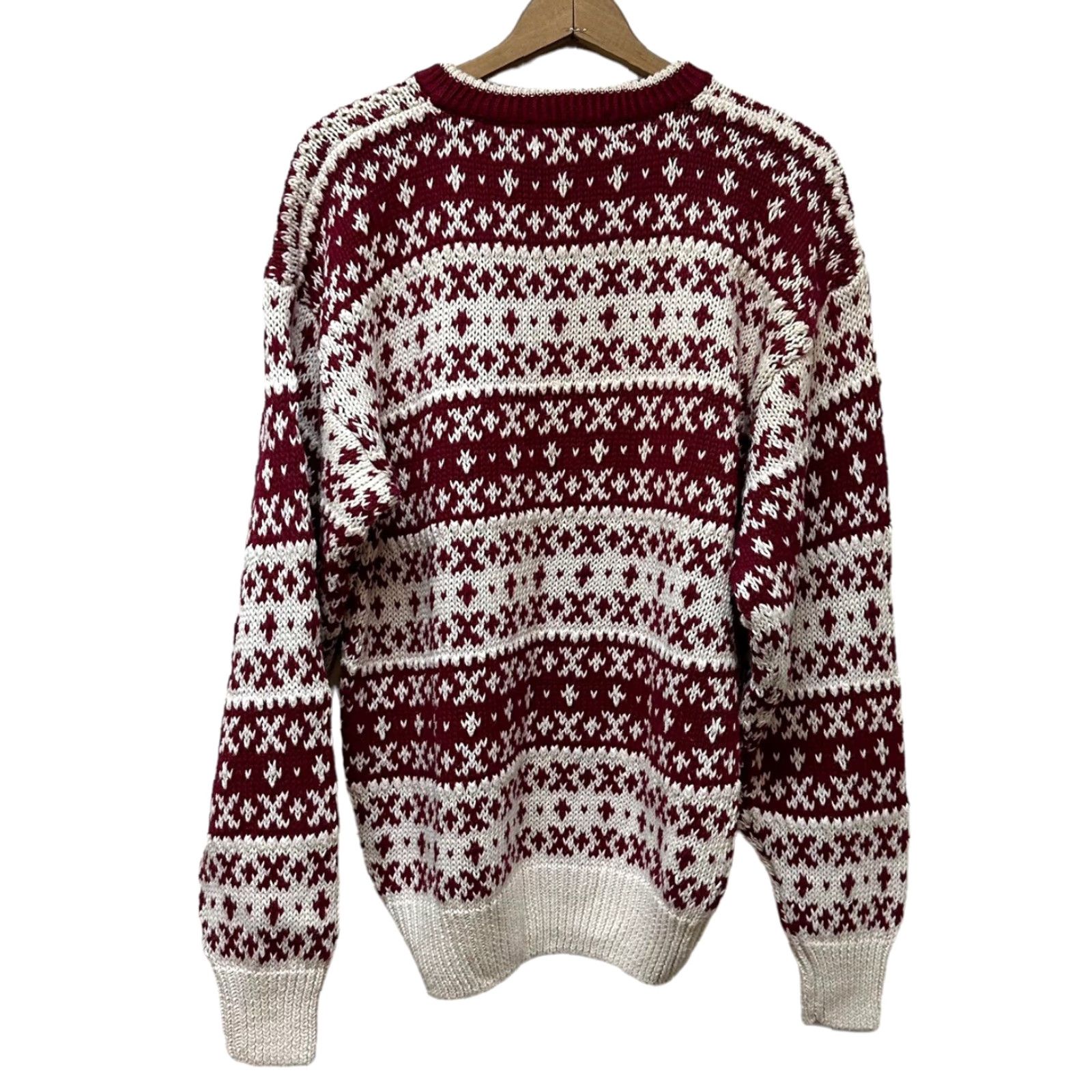 Vintage VINTAGE Finalist Red Cable Chunky Knit Sweater Cotton blend Men's M NEW NOS Size US M / EU 48-50 / 2 - 2 Thumbnail