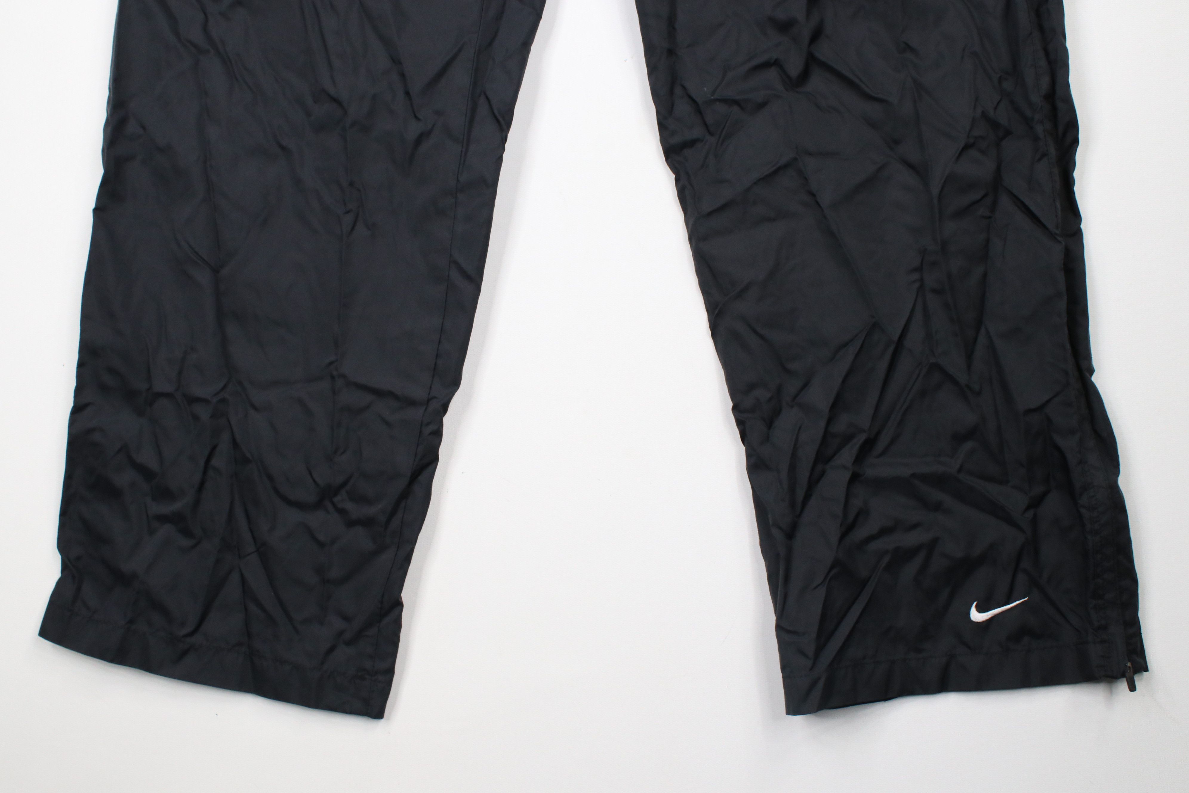 Nike × Vintage Vintage Nike Mini Swoosh Wide Leg Windbreaker Pants Black Size US 36 / EU 52 - 4 Thumbnail