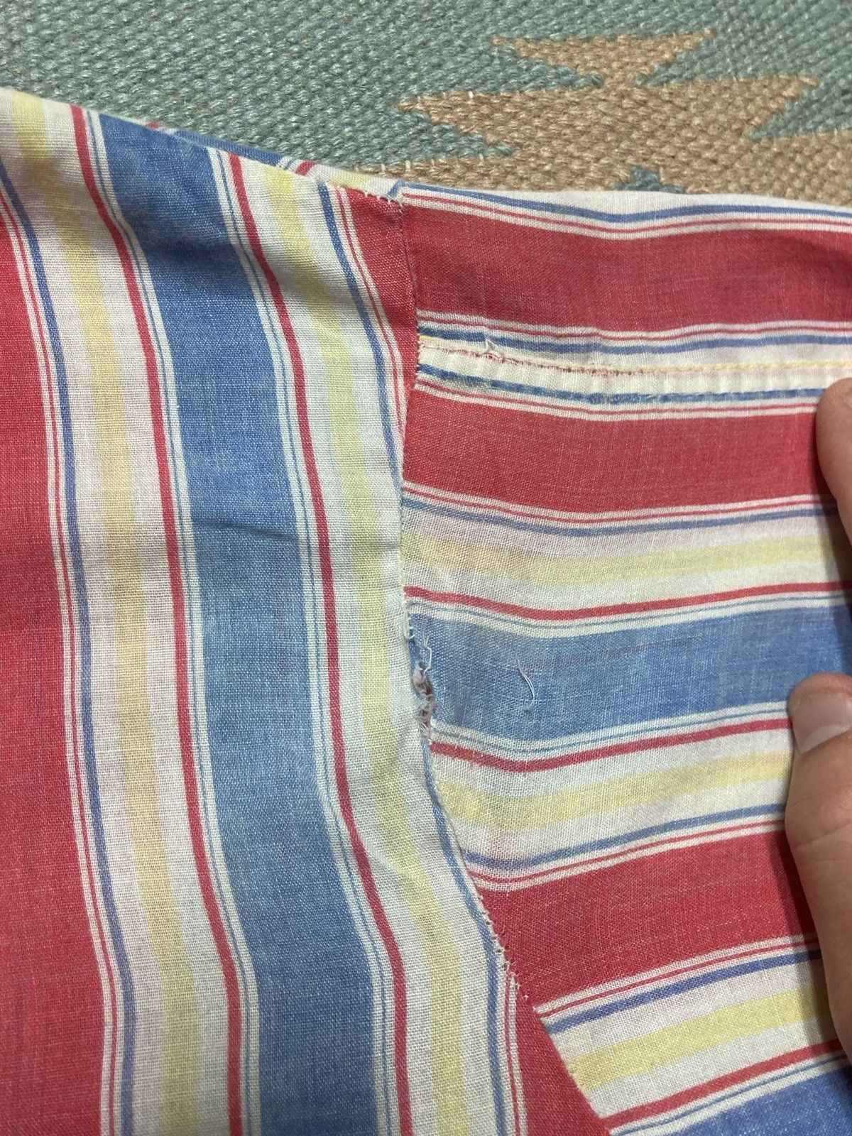 Vintage 70s pajama t shirt Kmart striped v neck lounge sleep medium Size US M / EU 48-50 / 2 - 6 Thumbnail