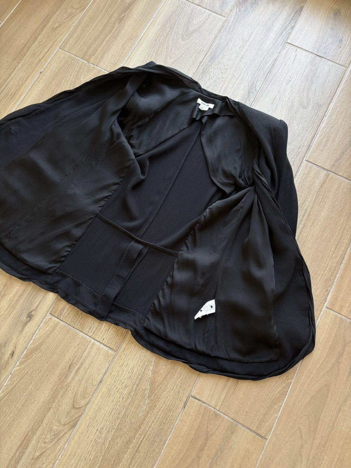 Helmut Lang Helmut Lang Black Blazer Single-Button Jacket 100% Silk Size M / US 6-8 / IT 42-44 - 3 Thumbnail