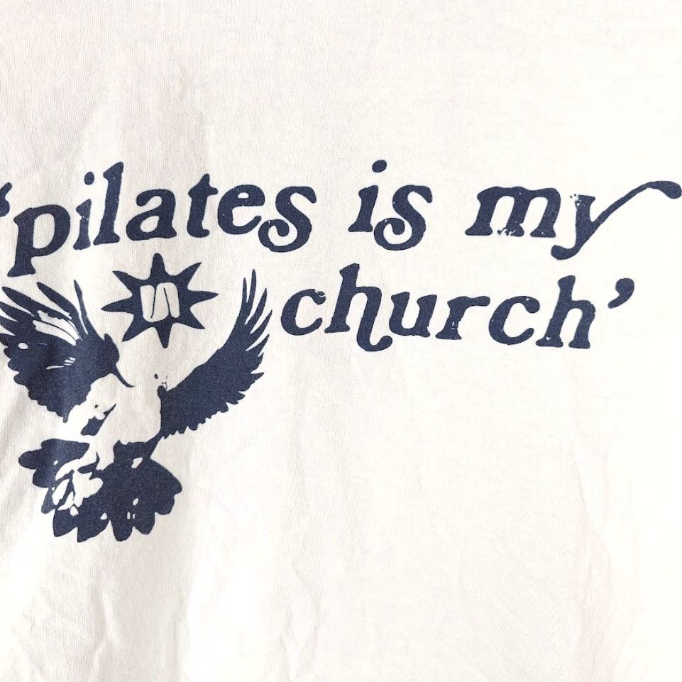 Los Angeles Apparel Pilates Is My Church Shirt Mens Size Large White Made In USA Sunday Service Size US L / EU 52-54 / 3 - 5 Thumbnail