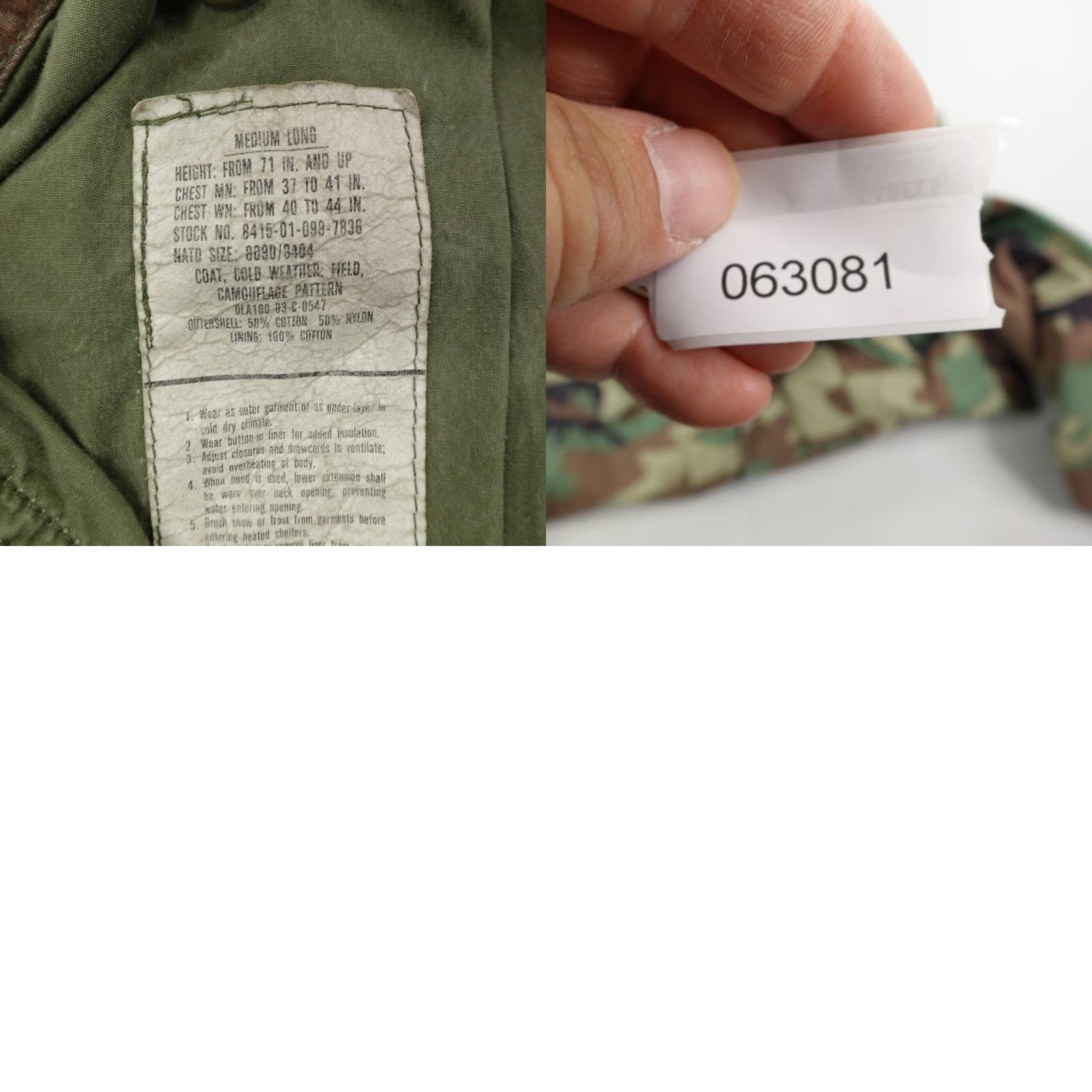 Vintage VINTAGE US Army Military Jacket Mens Medium Camo Outdoor 80s Cold Weather Parka Size US M / EU 48-50 / 2 - 8 Thumbnail