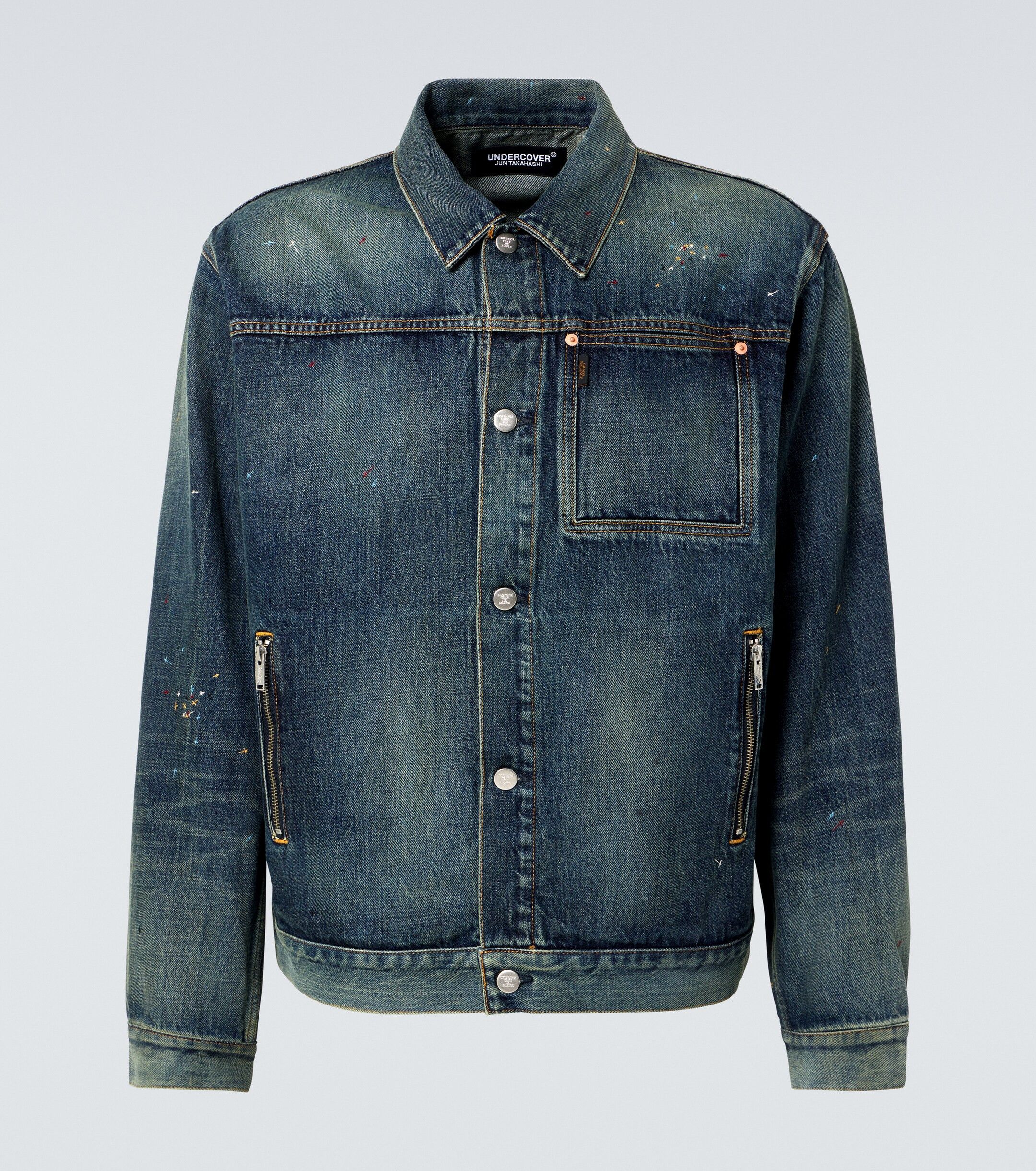 Undercover Cross Stitched Embroidered Indigo Cropped Denim Jacket FW24 Size US M / EU 48-50 / 2 - 18 Thumbnail