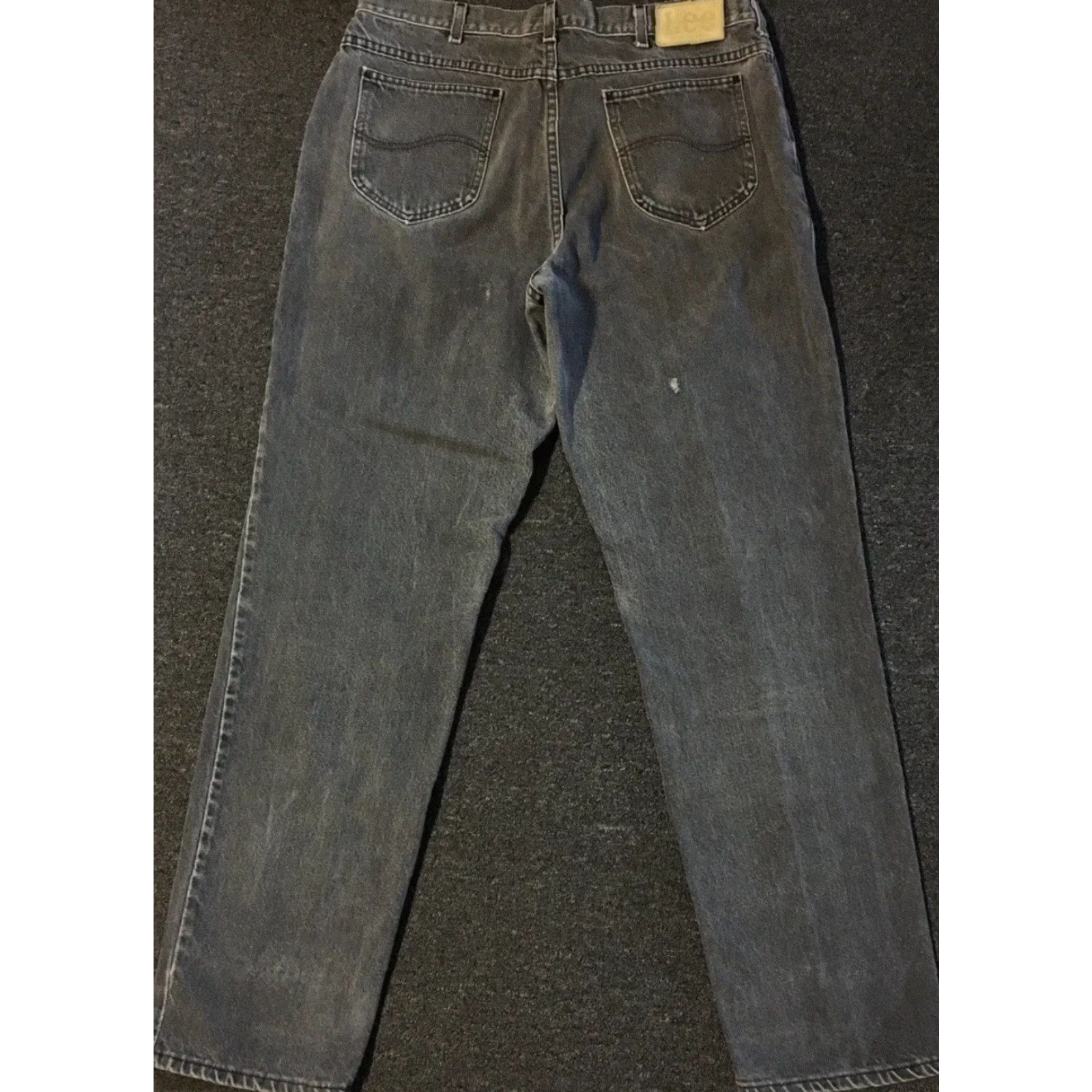 Lee VINTAGE Lee Jeans Distressed 80s 90s Gray 34 Men Inseam 33 Trucker Cowboy Punk Grunge USA Casual Straight) Size US 34 / EU 50 - 2 Thumbnail