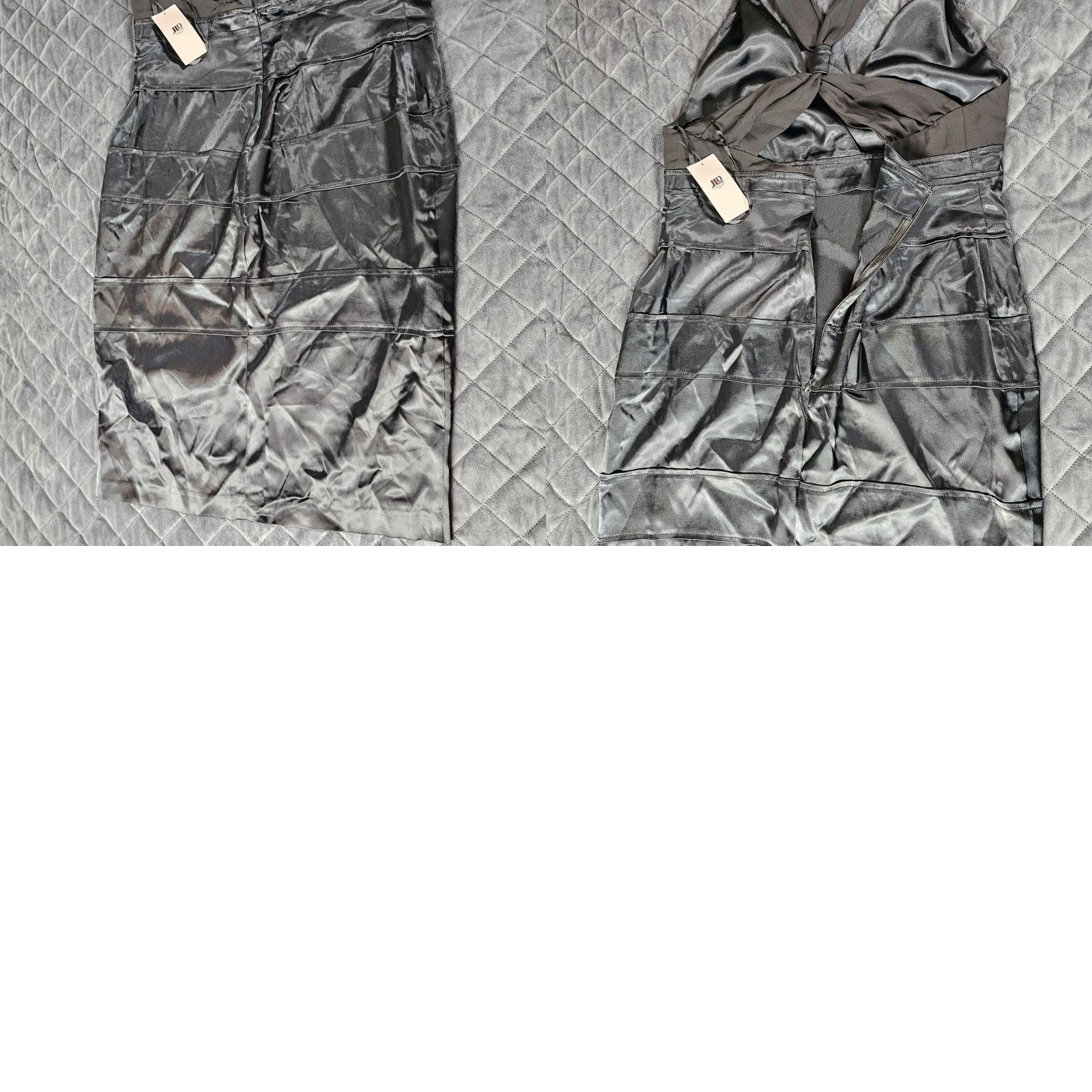 Vintage JLO Sheath Dress Black Back Zipper Size Large Dress Length Knee Length Ribbed 90/4 polyester/spandex Zip Zipper Women Size L / US 10 / IT 46 - 8 Thumbnail