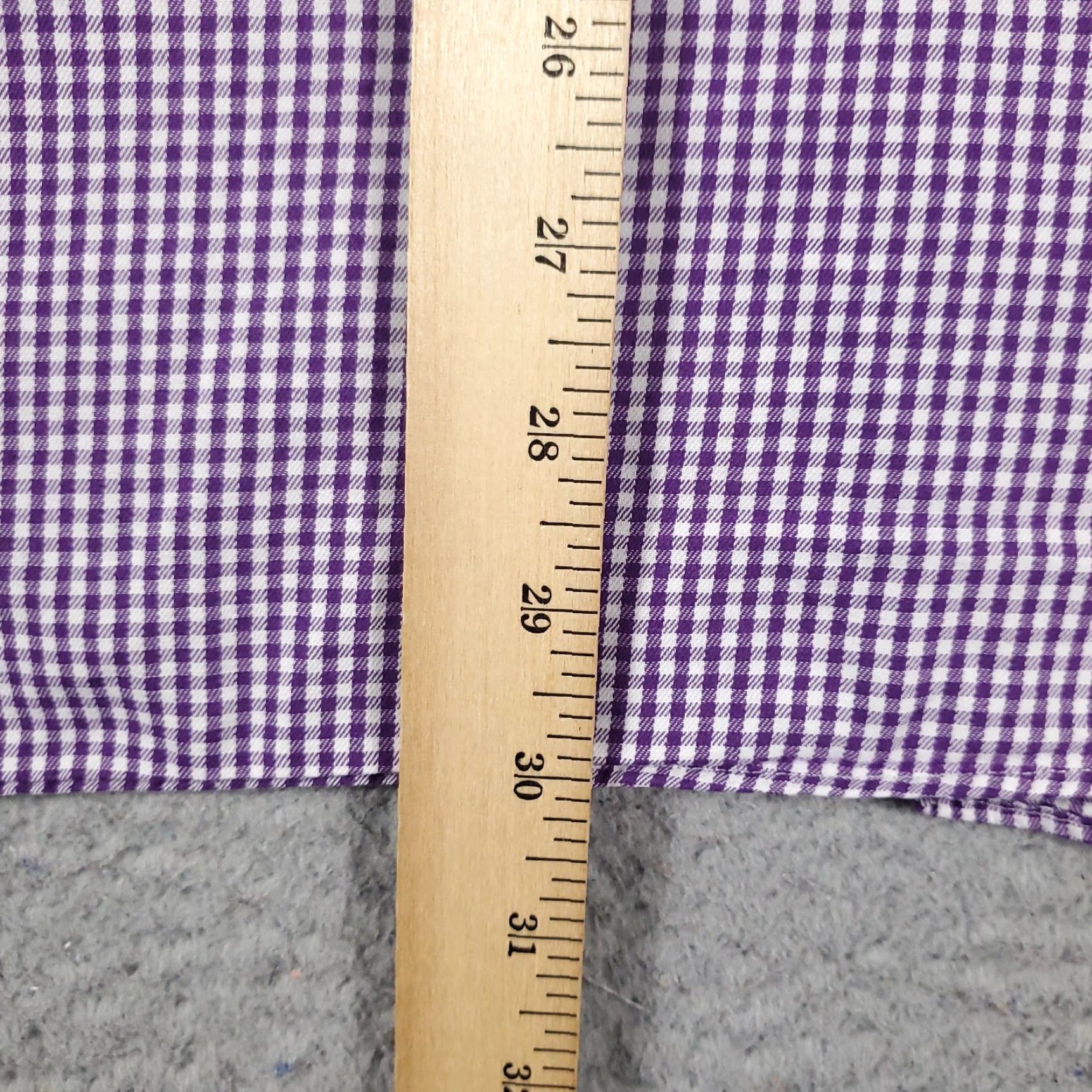 Tommy Hilfiger Tommy Hilfiger Dress Shirt Mens 15.5 Purple Check Long Sleeve Button Up Classic Size 40R - 5 Thumbnail