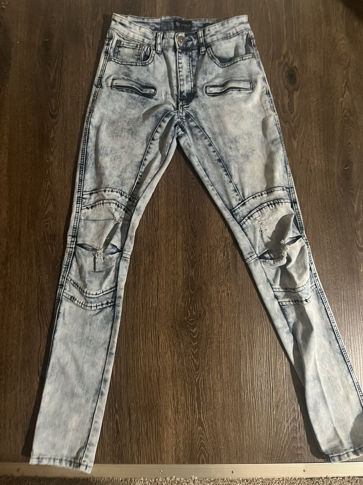 Waimea Blue Distressed Skinny Jeans With Holes size 28 in men Size US 28 / EU 44 - 1 Thumbnail