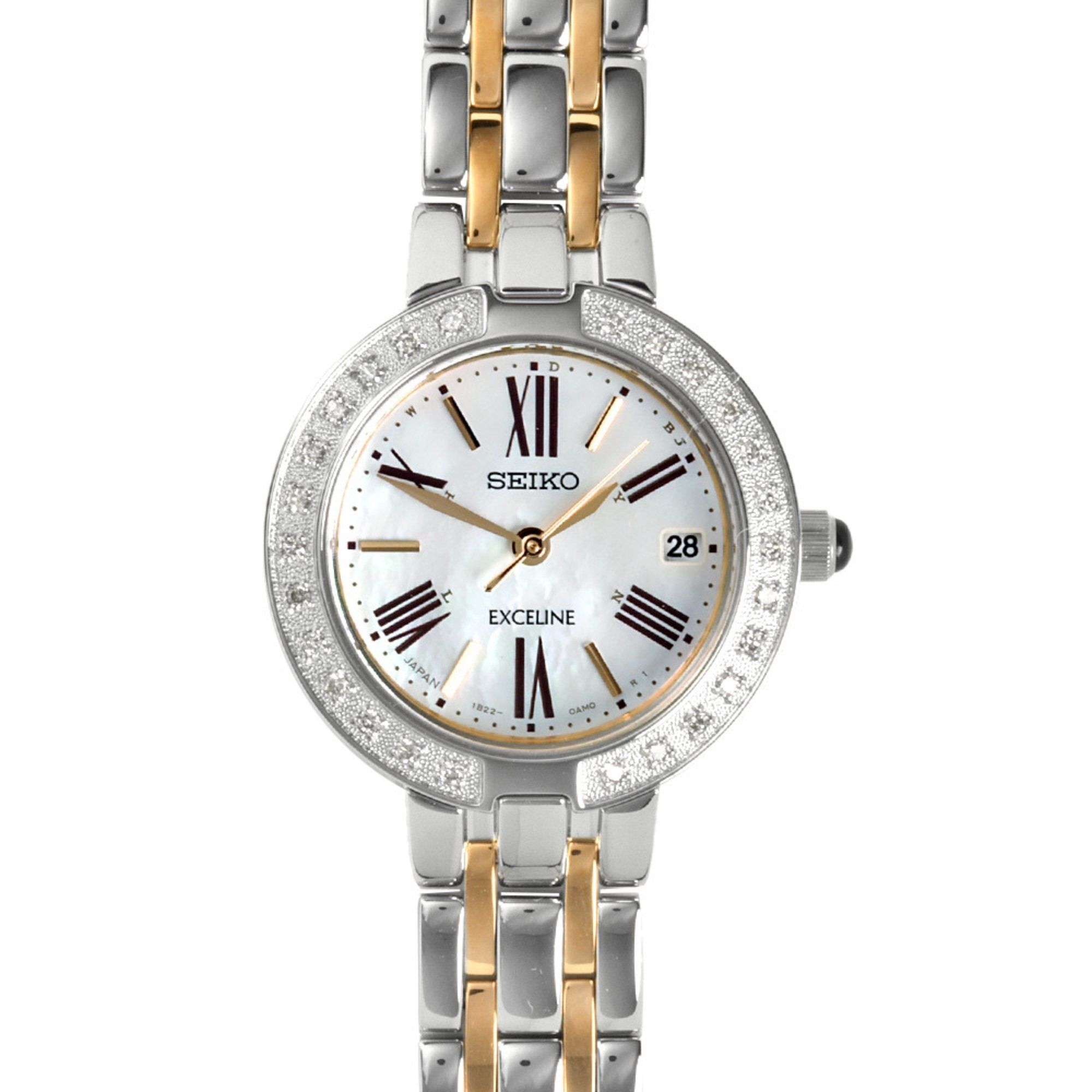 image of Seiko Swcw008 Dolce & Exceline Watch Solar White Shell Dial Ladies, Women's