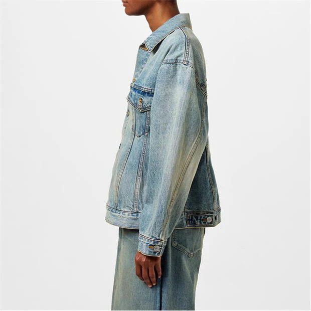 Balenciaga o1g2r1mq0924 Denim Jackets in Denim Blue Size S / US 4 / IT 40 - 4 Thumbnail