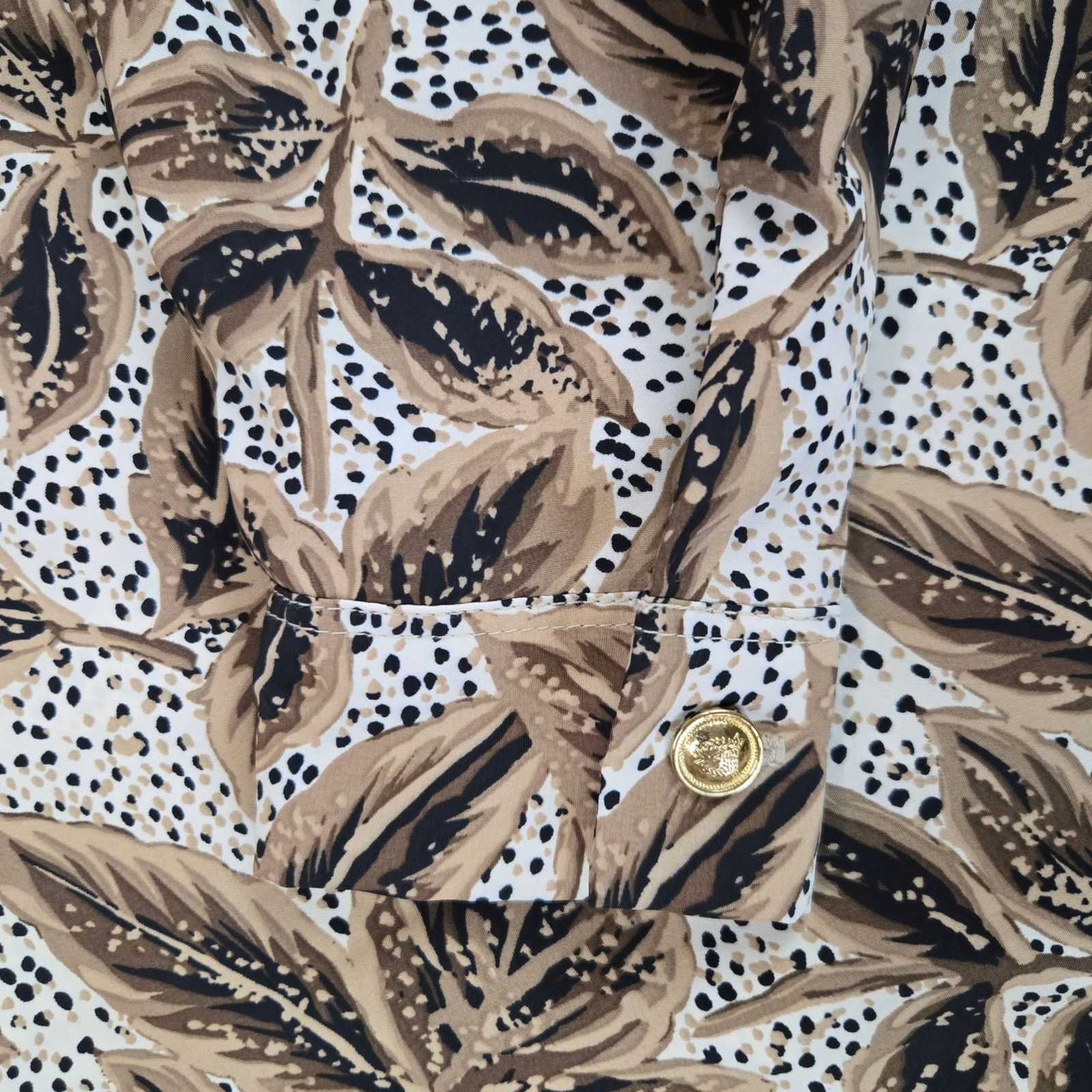 Vintage 1980s Vintage Leaf Print Blouse Poplin Blouse Size 16 Size XXL / US 16-18 / IT 52-54 - 4 Thumbnail